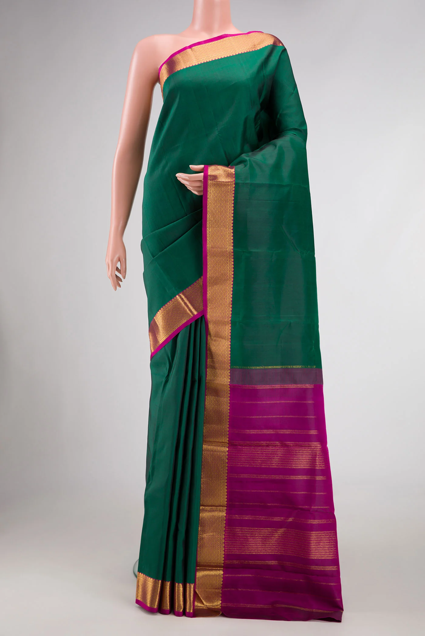 Teal Kanchipuram Silk Saree