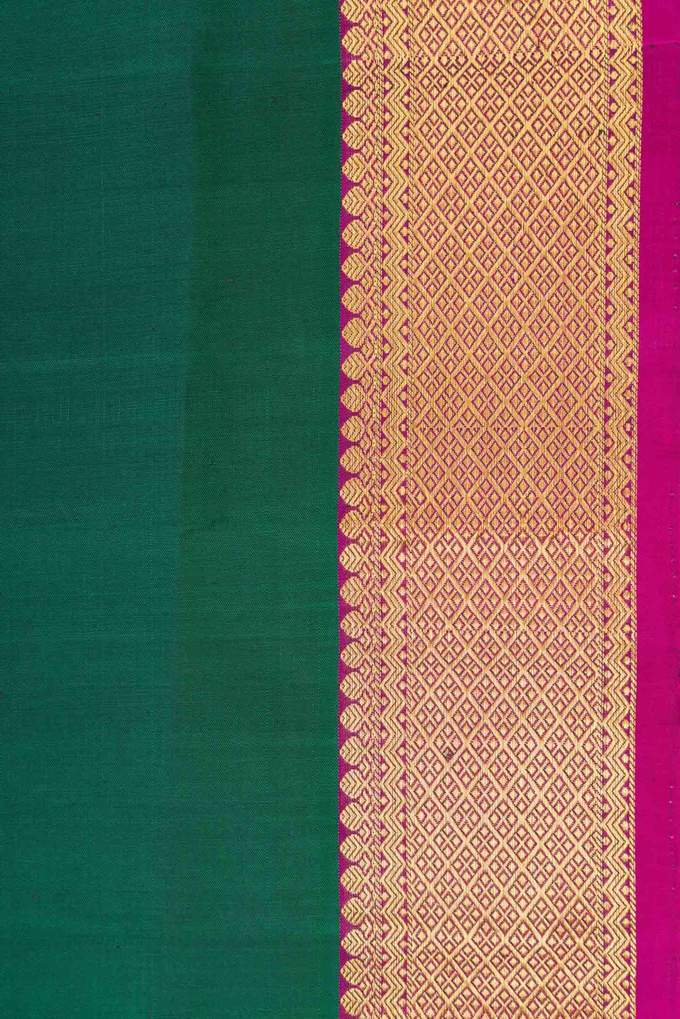 Teal Kanchipuram Silk Saree - Image 3