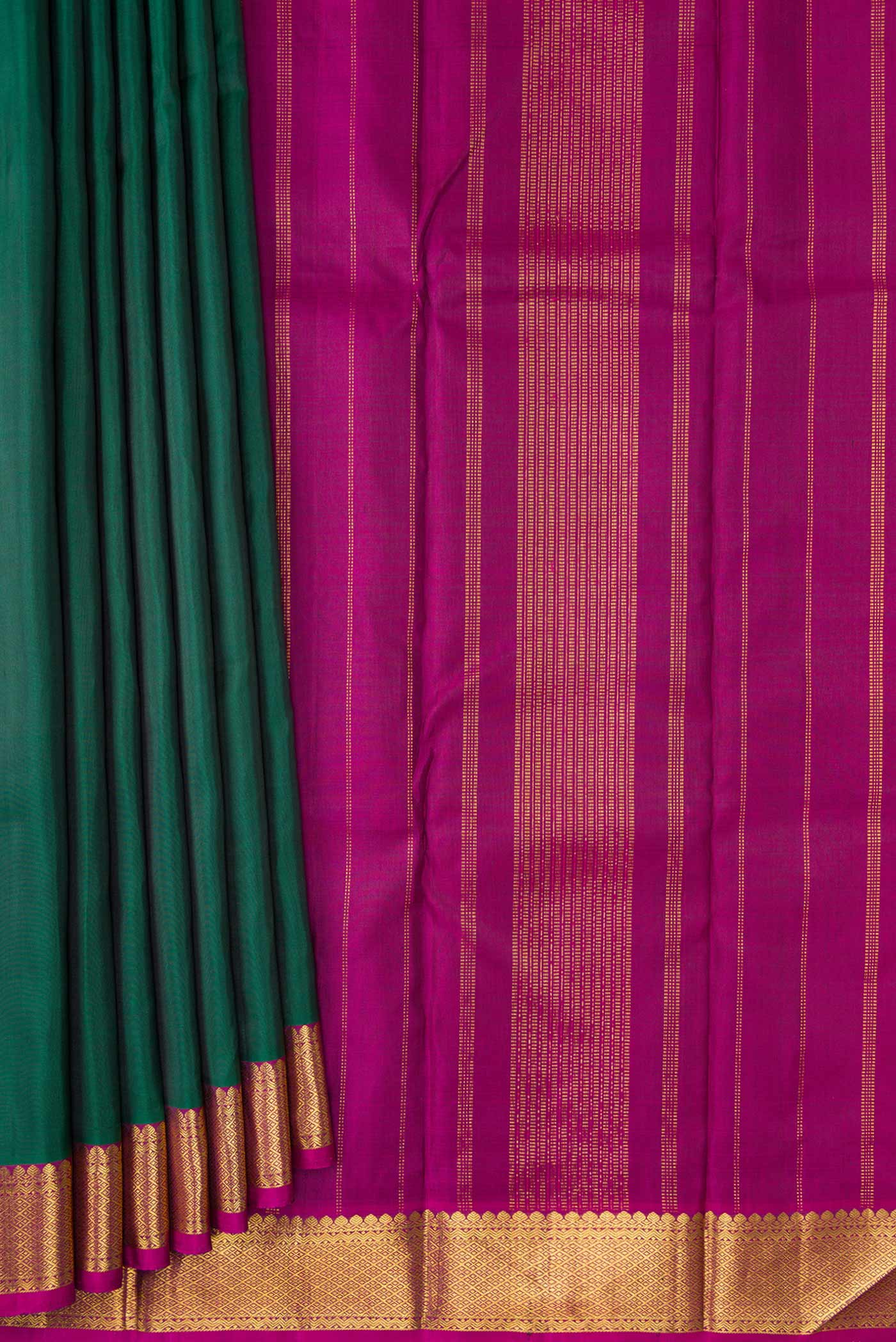 Teal Kanchipuram Silk Saree - Image 4