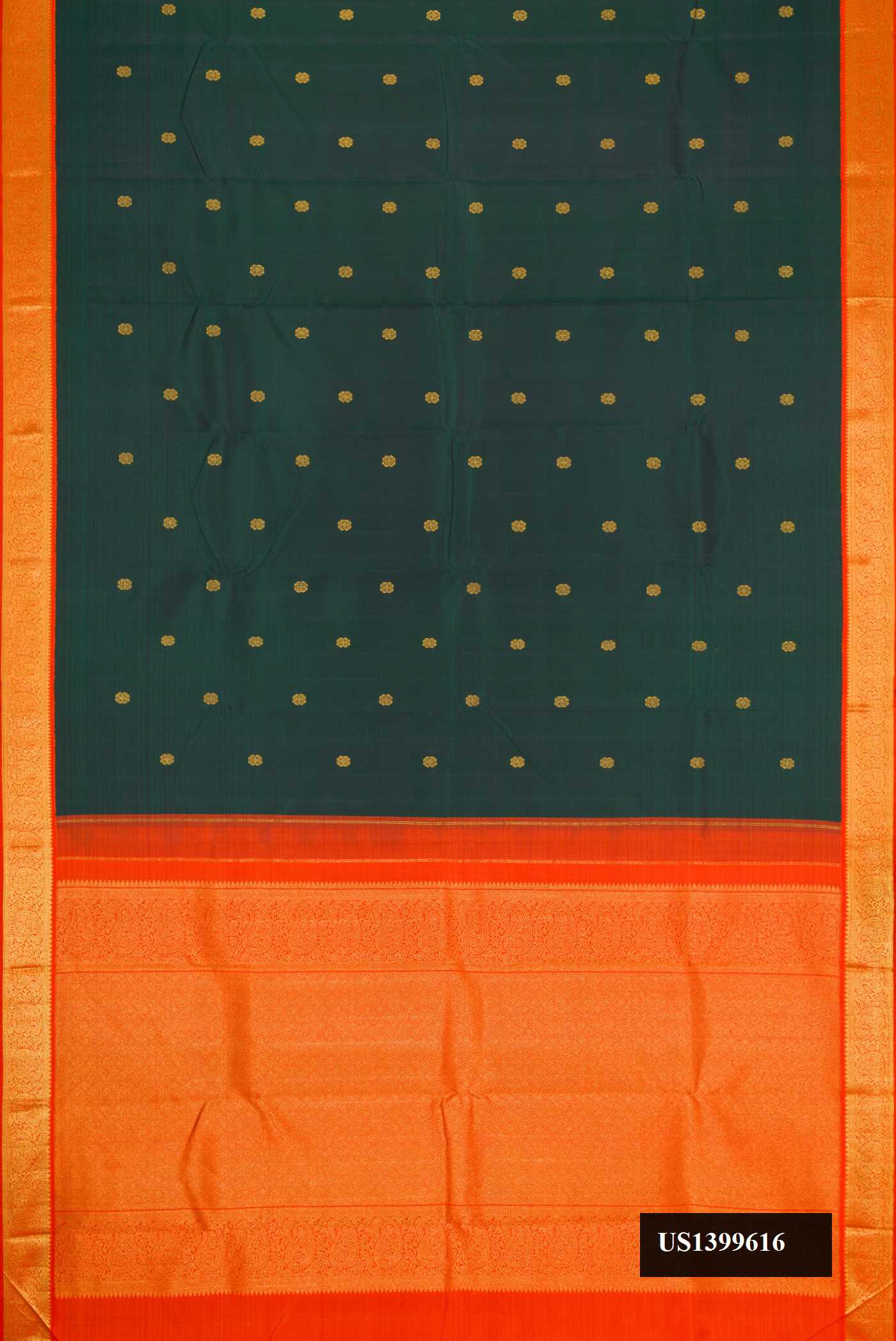 Bottle Green Dual Tone Kanchipuram Silk Saree