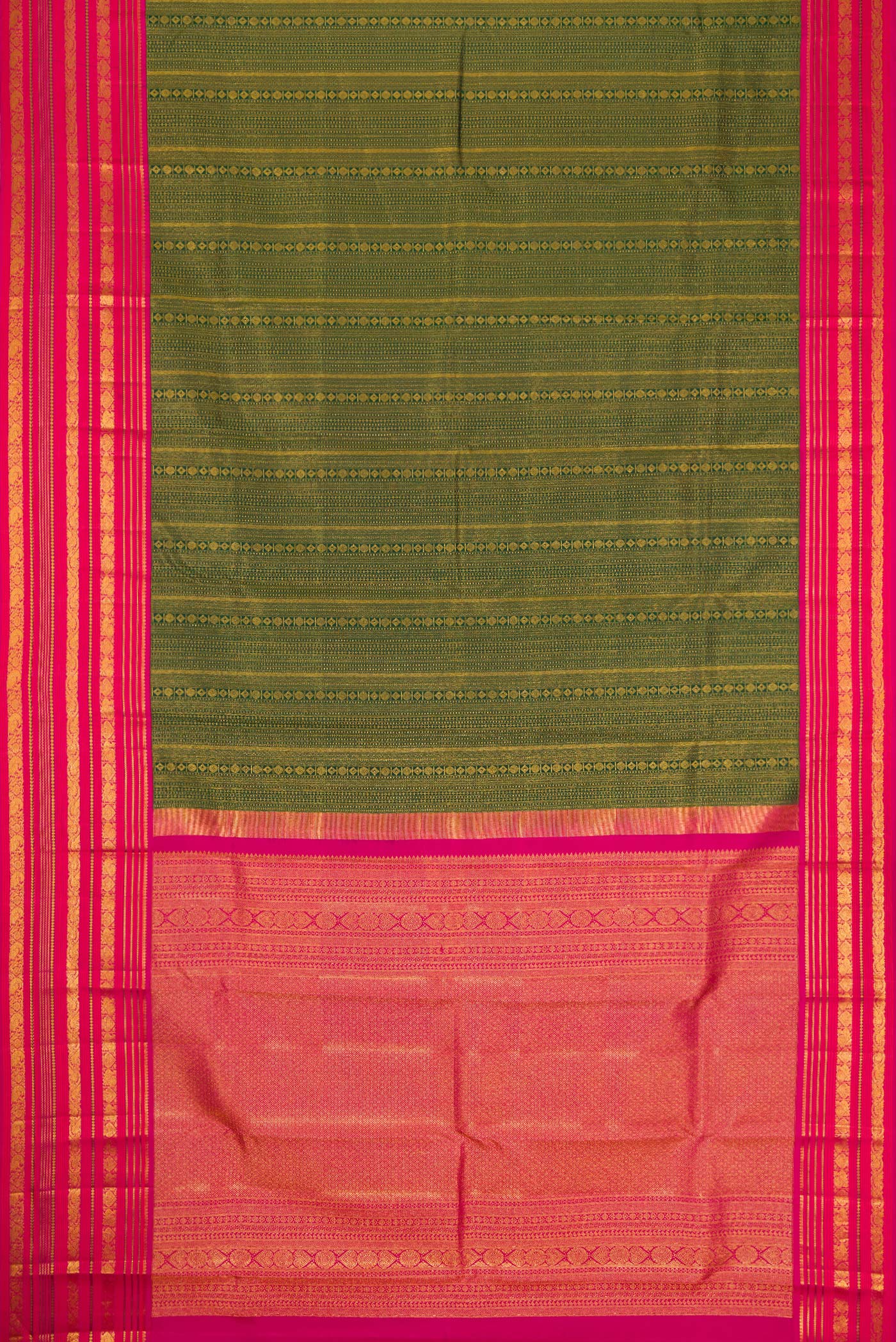Bottle Green Kanjivaram Silk Saree - Image 6