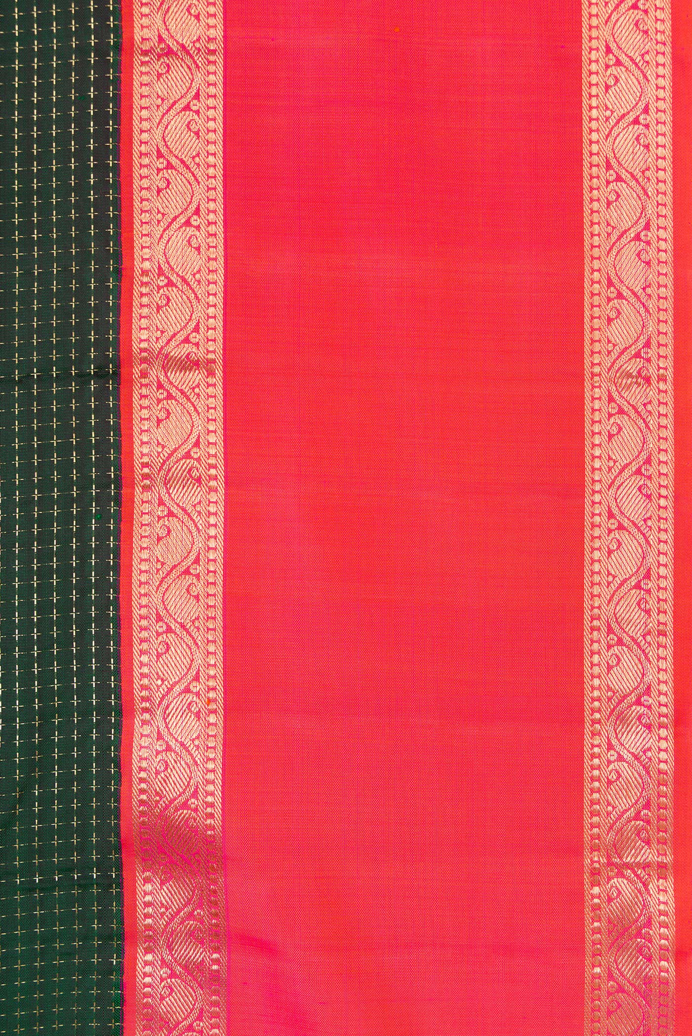 Bottle Green Kanjivaram Silk Saree - Image 3