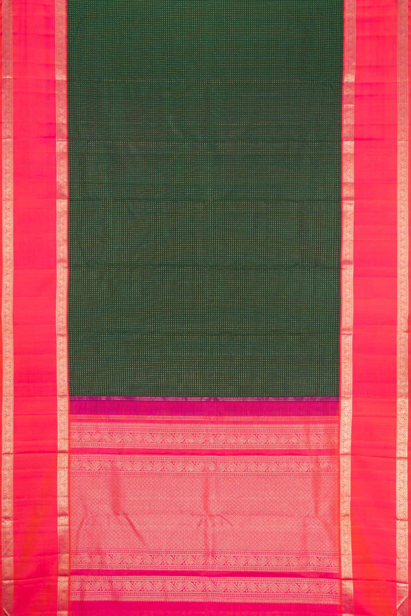 Bottle Green Kanjivaram Silk Saree - Image 6