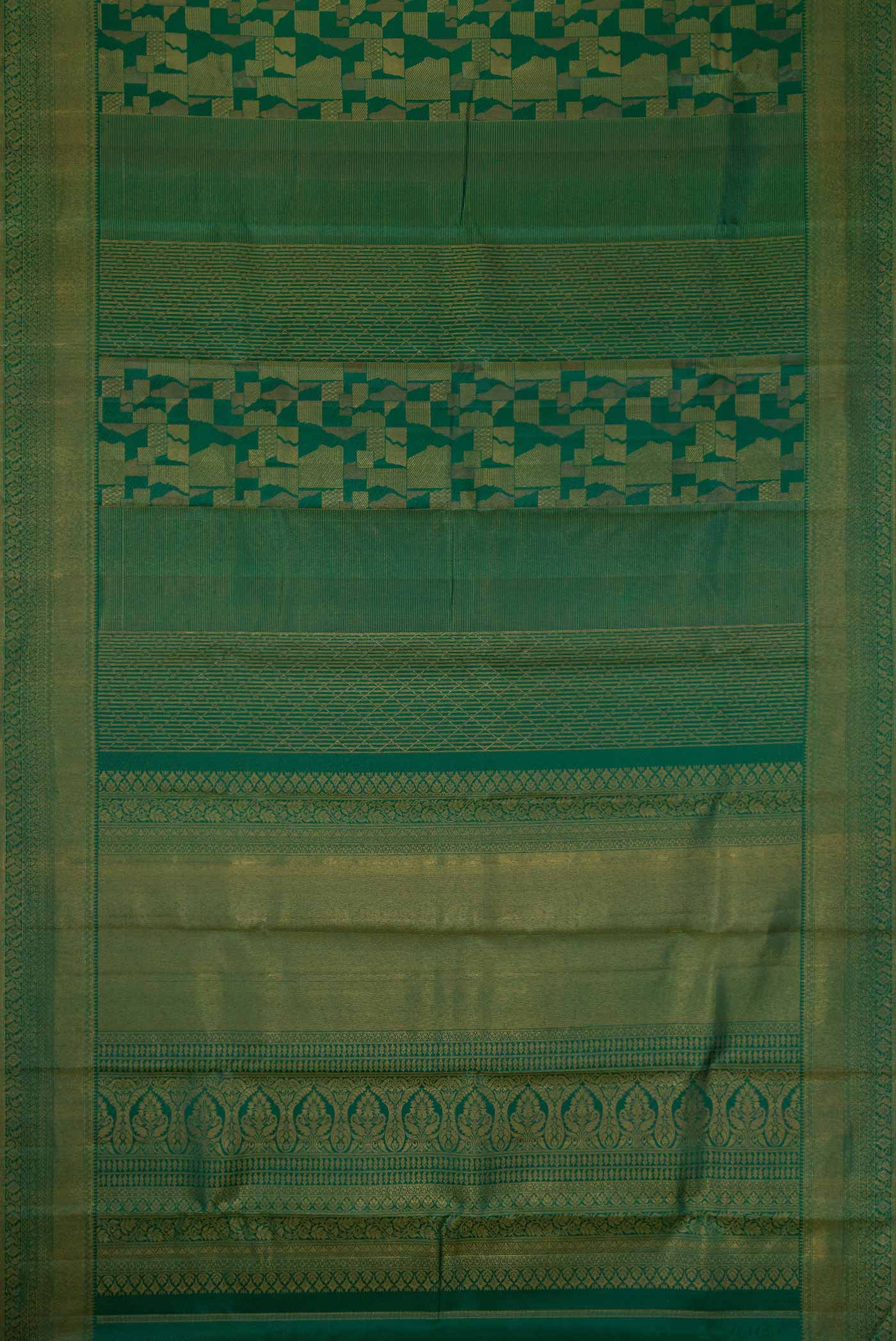 Bottle Green Kanjivaram Silk Saree - Image 6