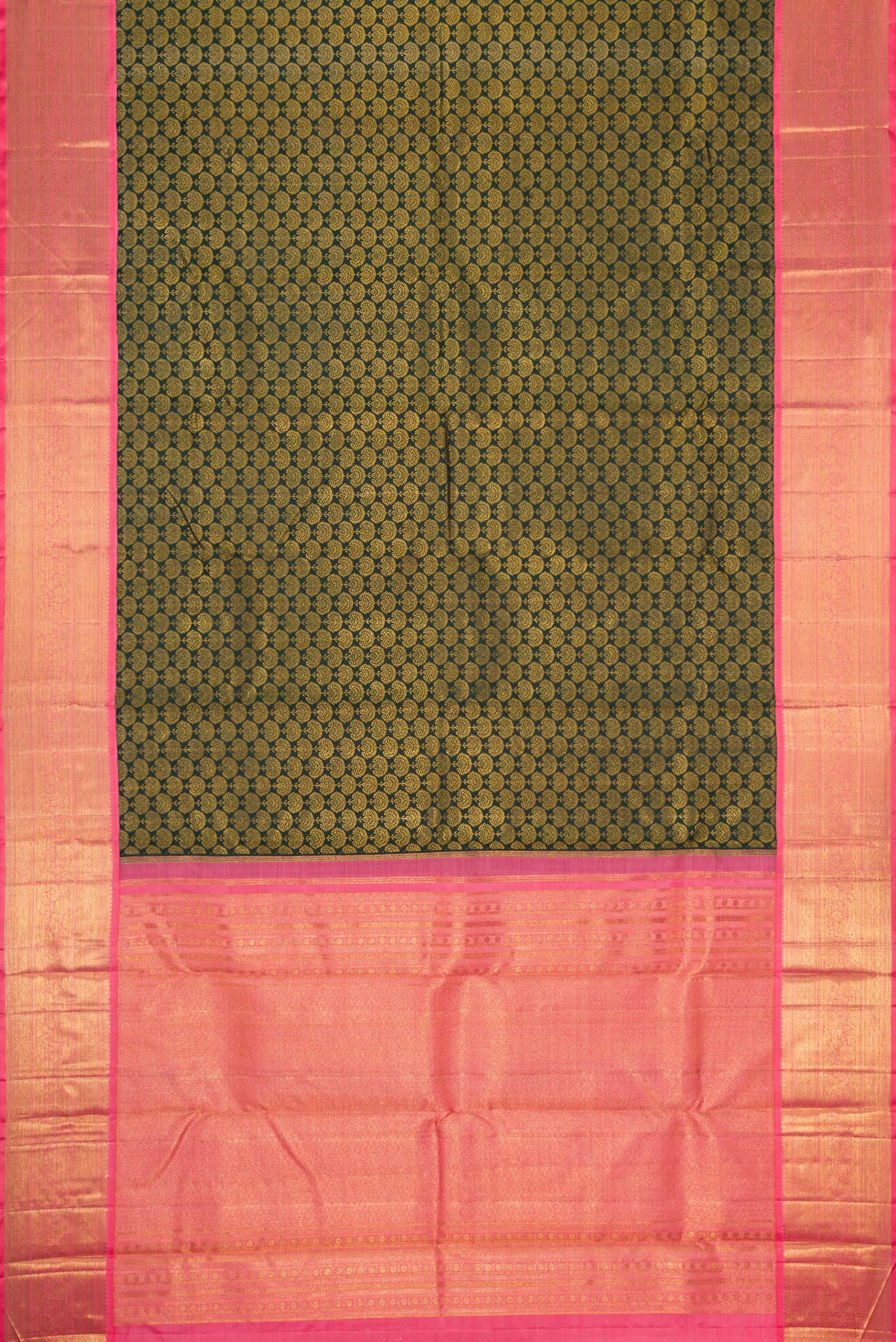Bottle Green Kanjivaram Silk Saree - Image 6