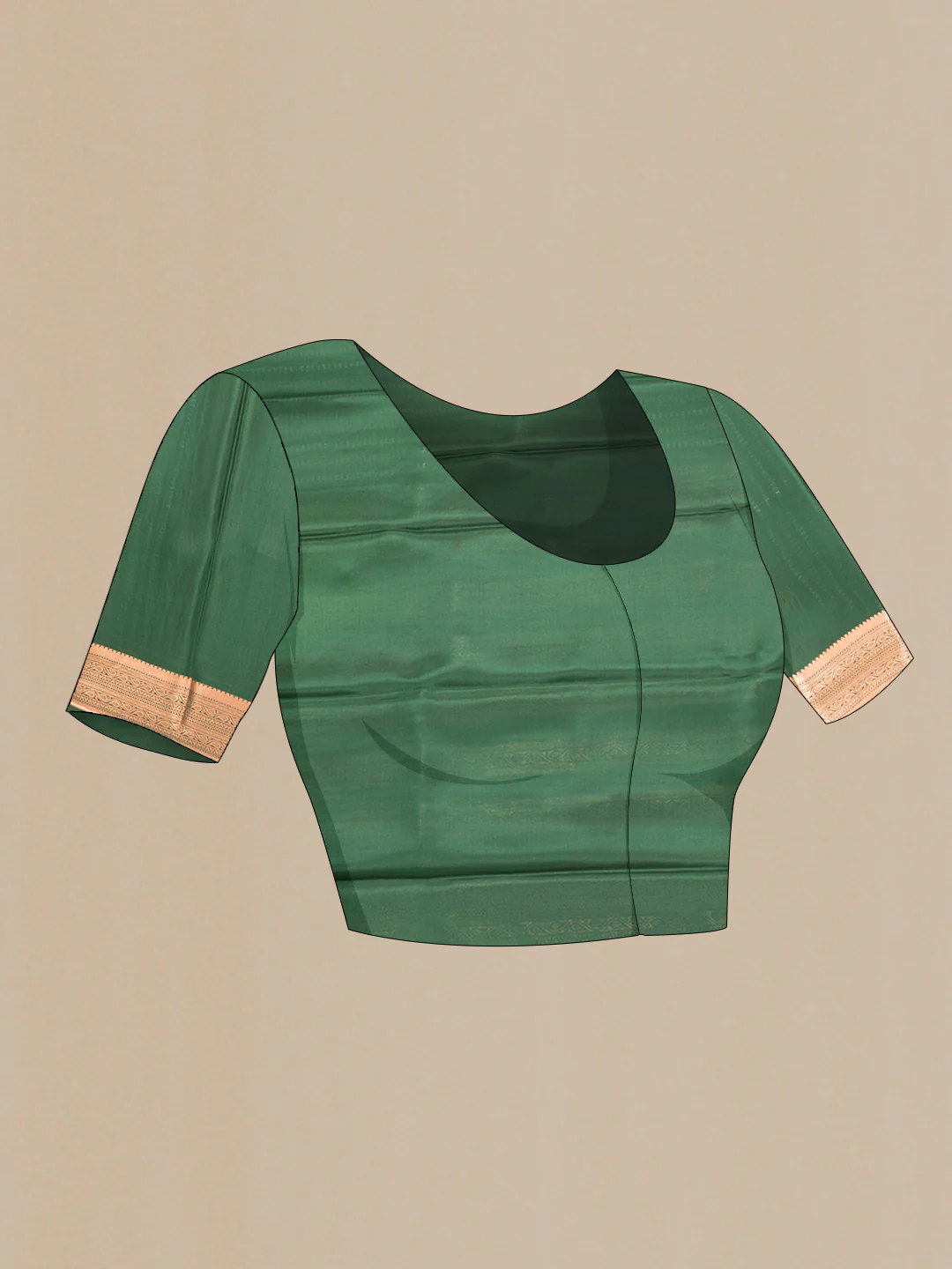 Bottle Green Dual Tone Mysore Crepe Saree - Image 4