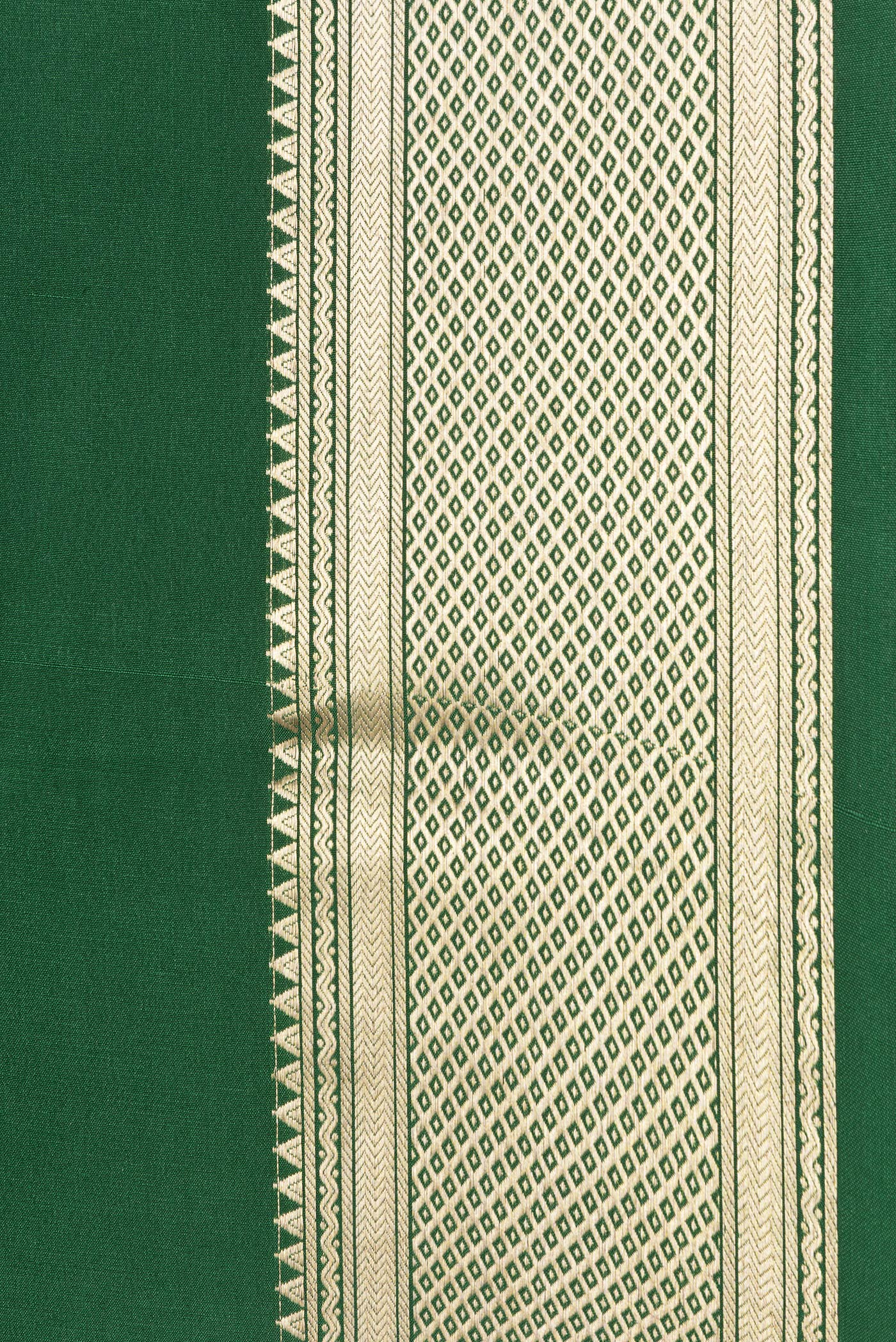 Bottle Green Mysore Crepe Saree - Image 3