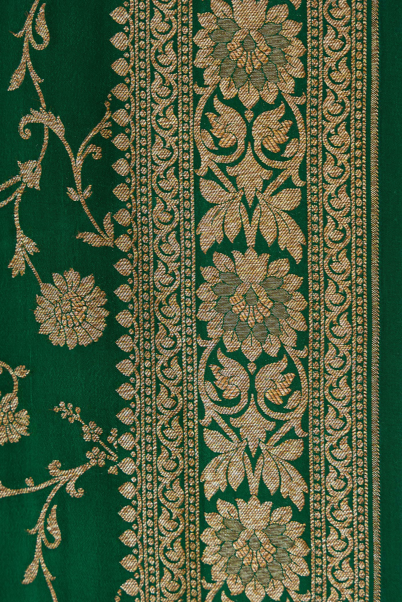 Bottle Green Banarasi Georgette Saree - Image 3
