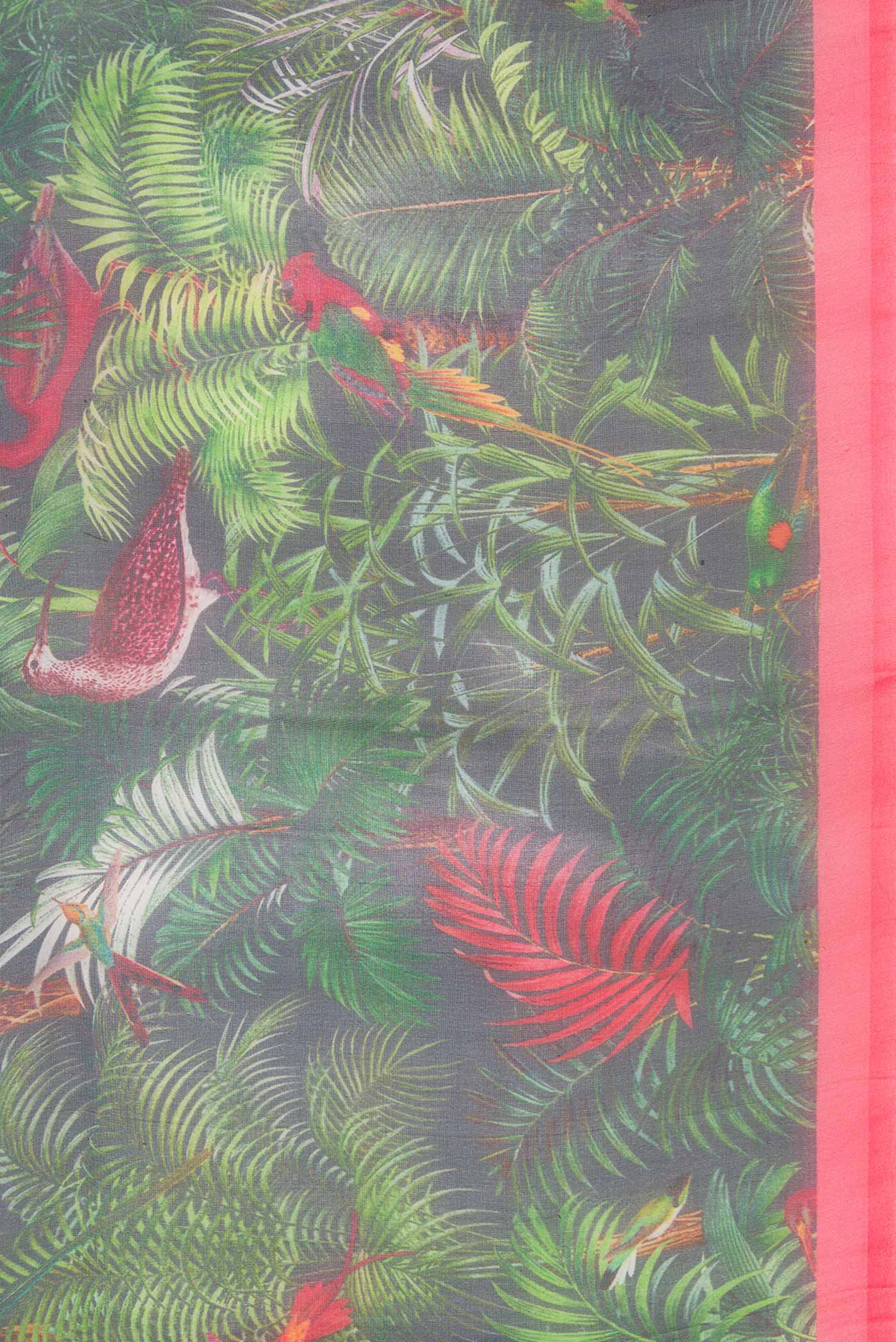 Bottle Green Organza Silk Saree - Image 3