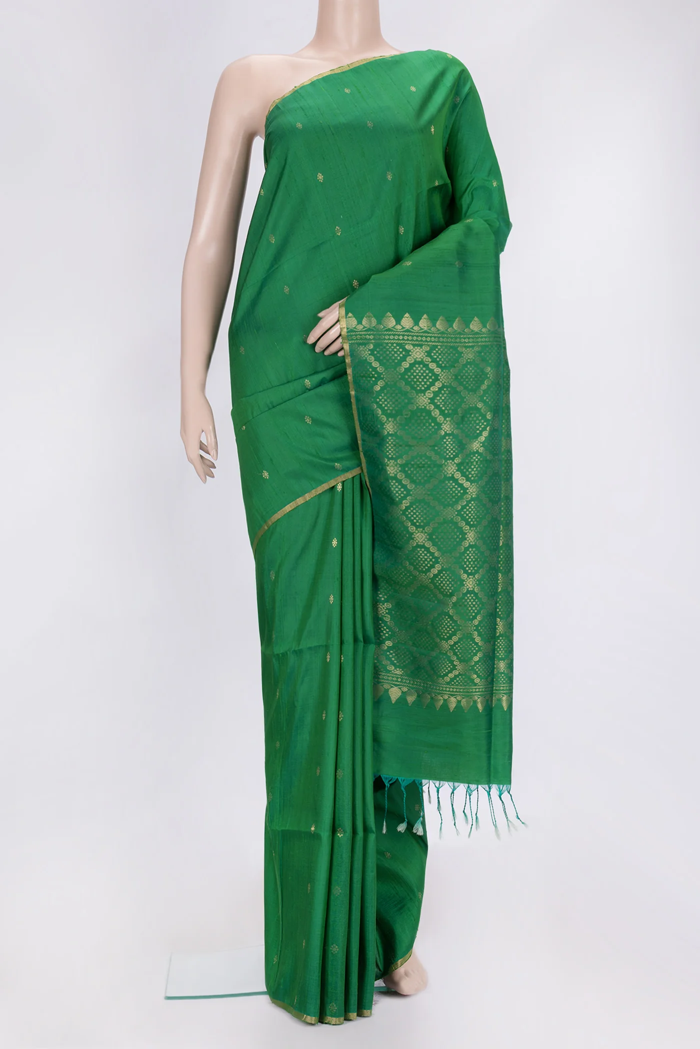 Green Raw Silk Saree