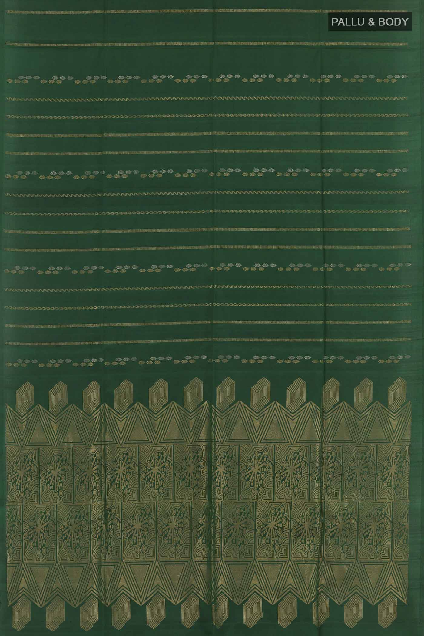 Bottle Green Soft Silk Saree - Image 3