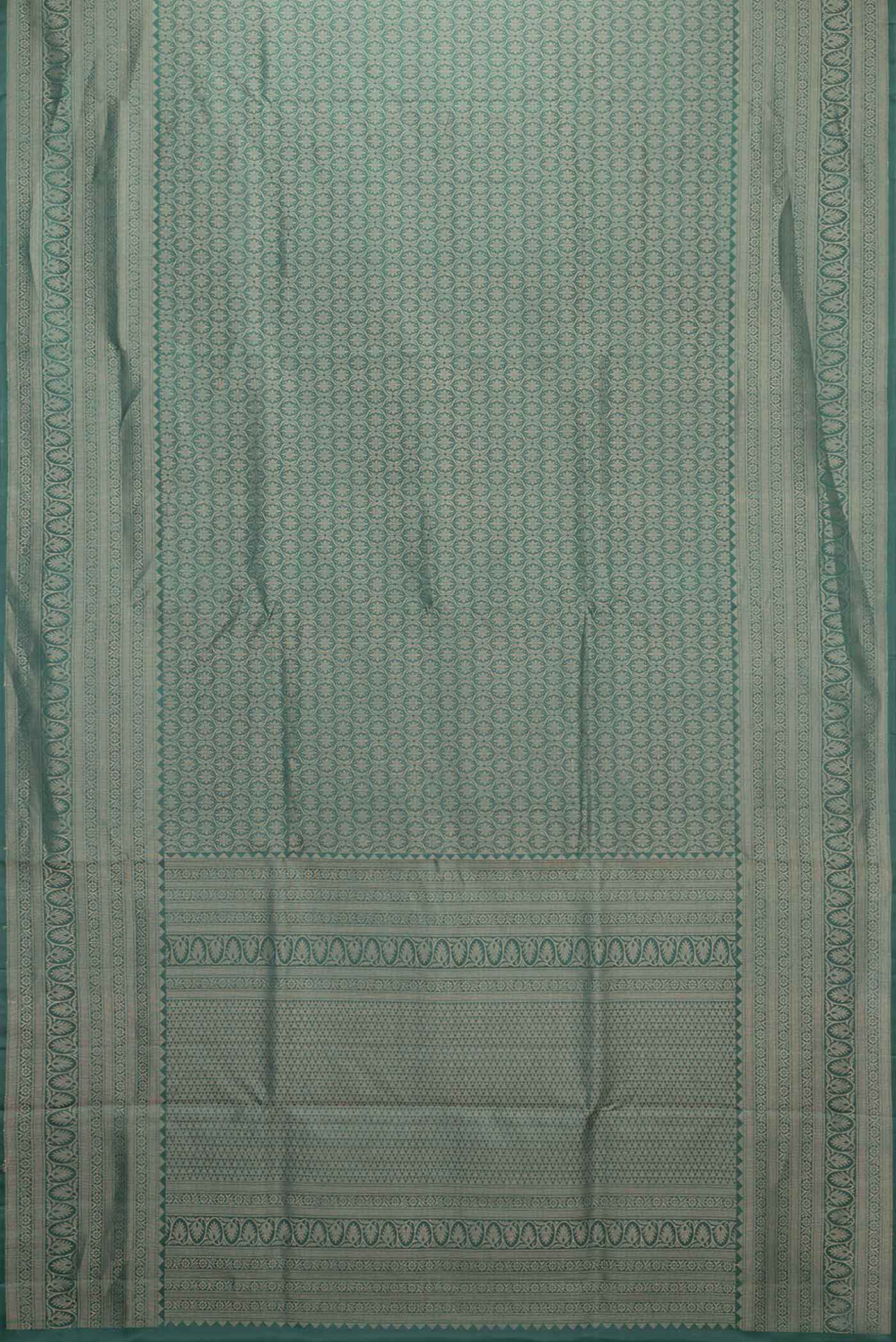 Bottle Green Dual Tone Soft Silk Saree - Image 6
