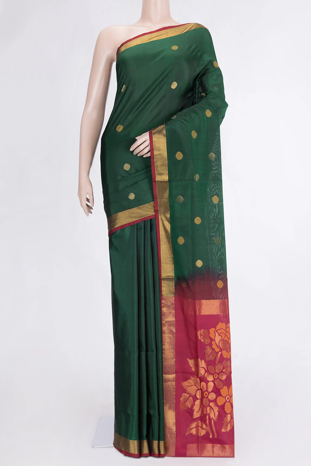 Bottle Green Uppada Silk Saree