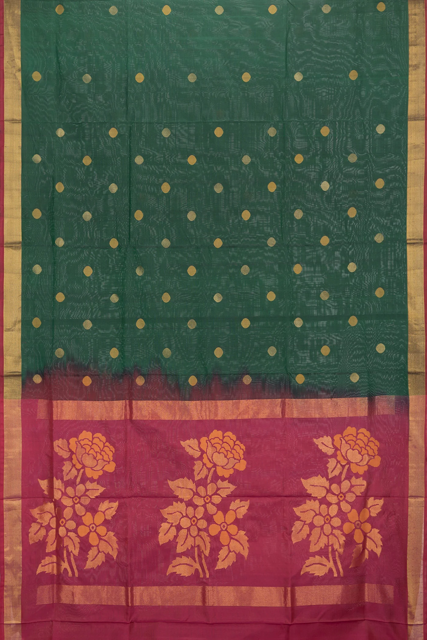Bottle Green Uppada Silk Saree - Image 6