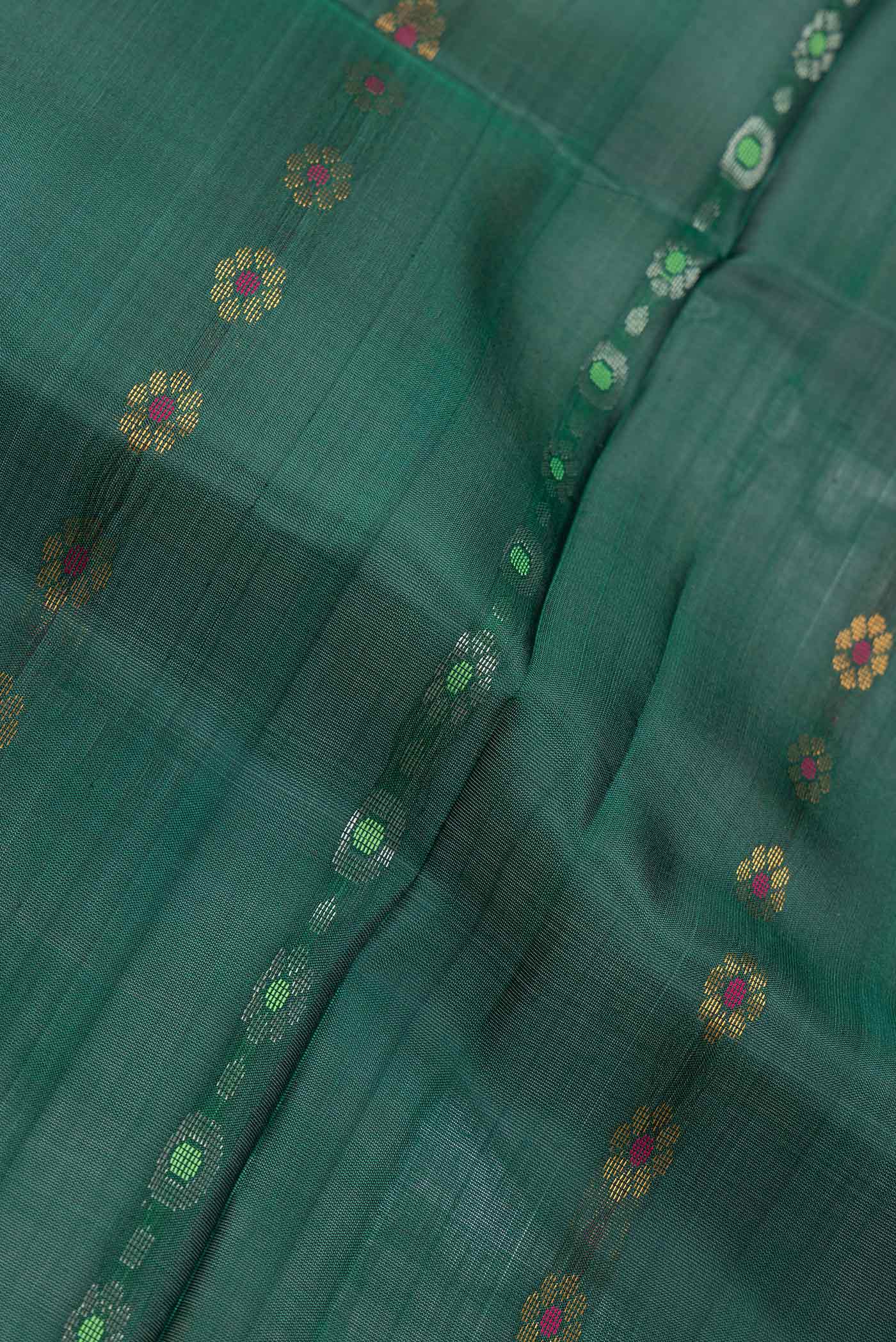 Bottle Green Uppada Silk Saree - Image 2