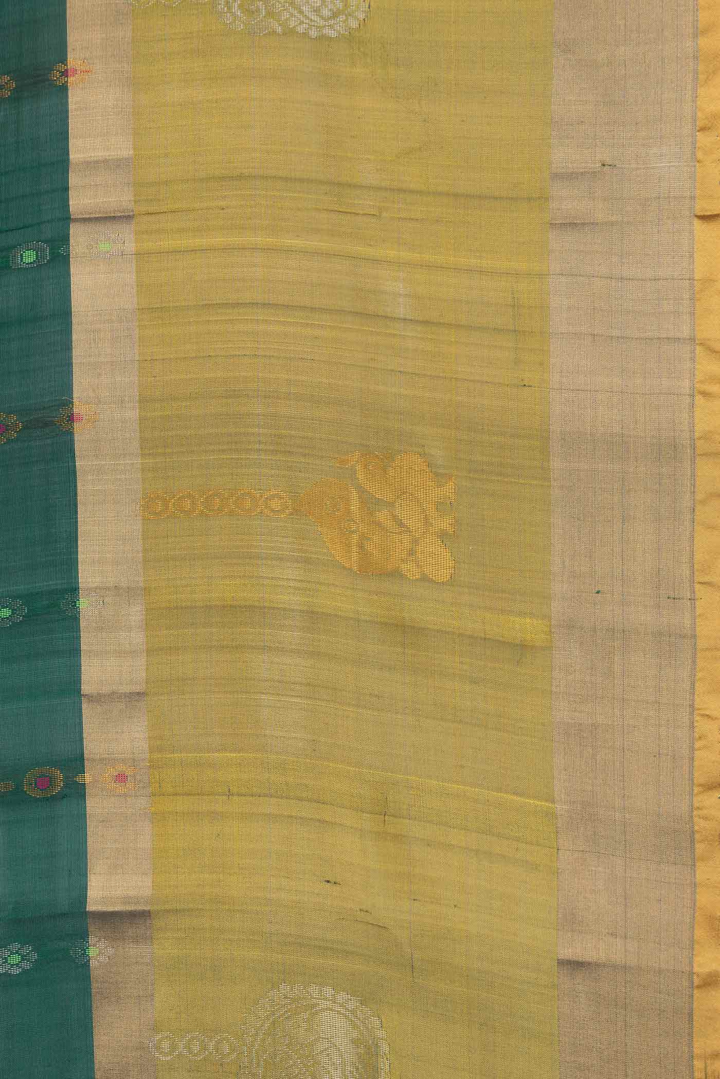 Bottle Green Uppada Silk Saree - Image 3