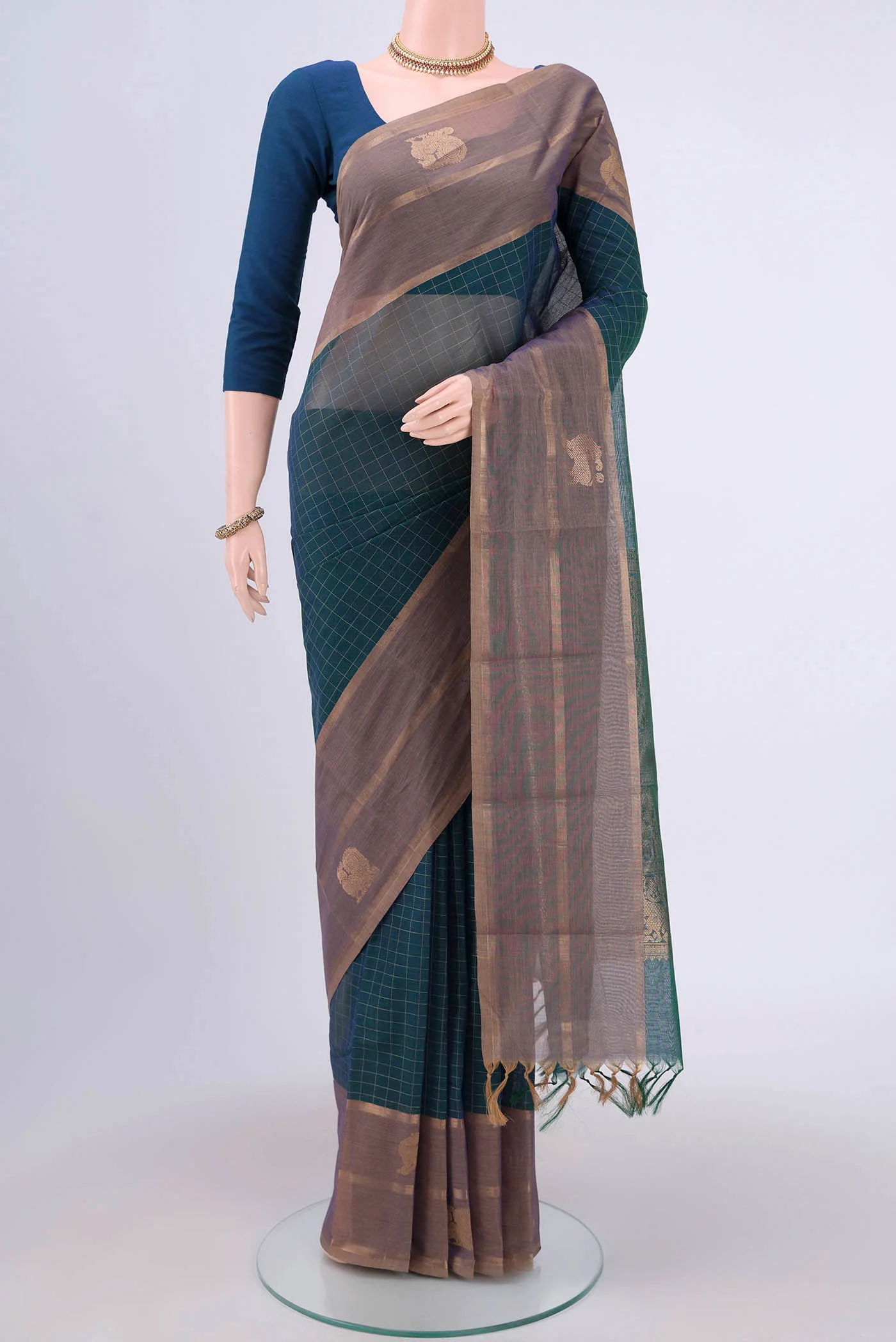 Blue Kanchi Cotton Saree