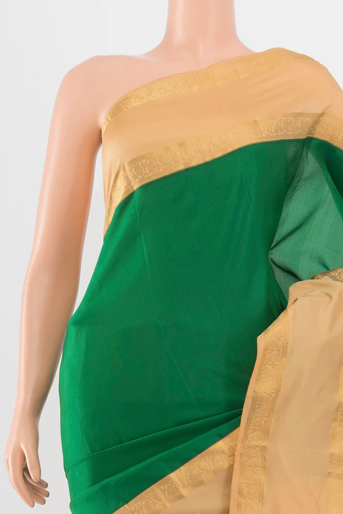 Green Kanchipuram Silk Saree - Image 2