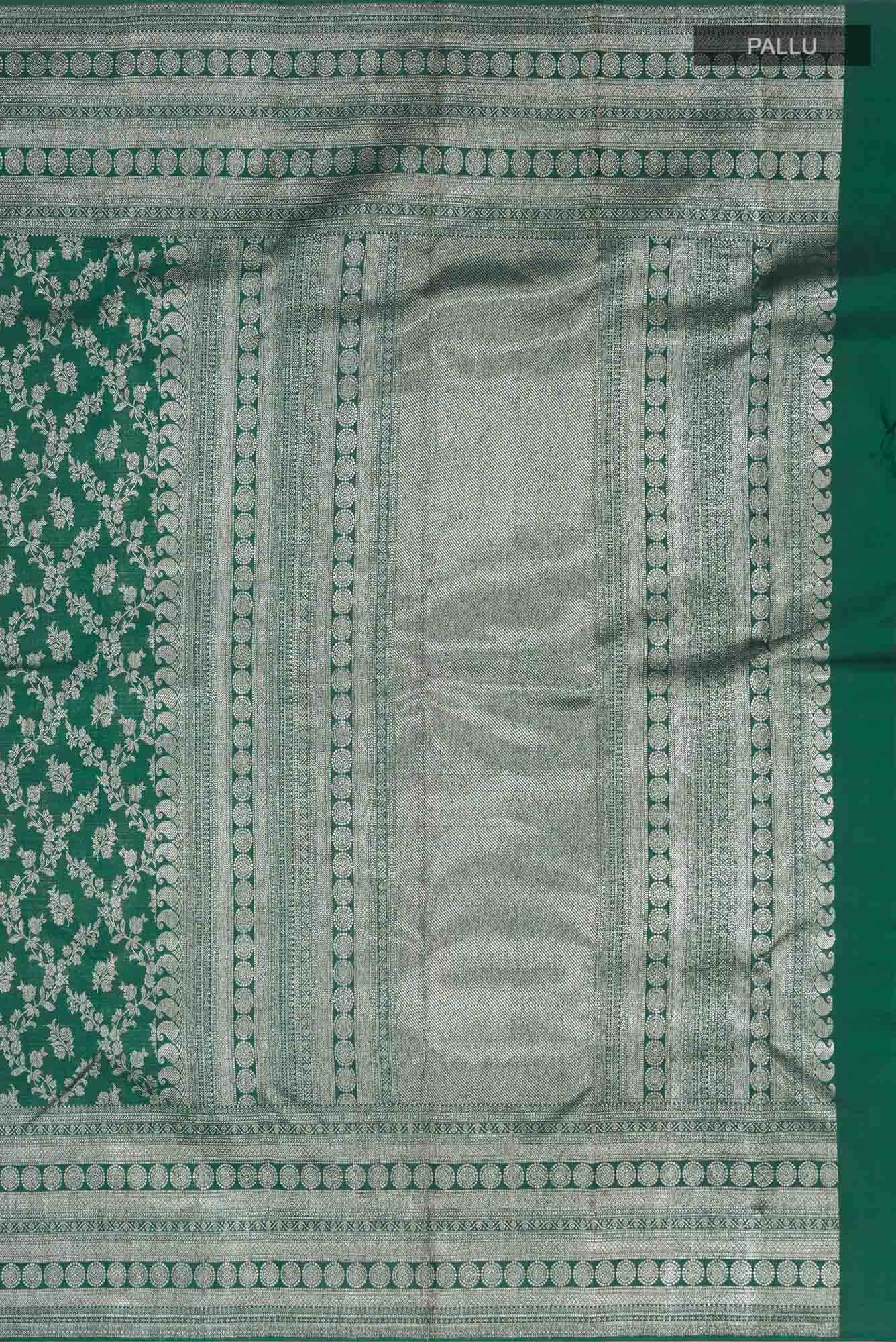 Bottle Green Kanchipuram Silk Saree - Image 5