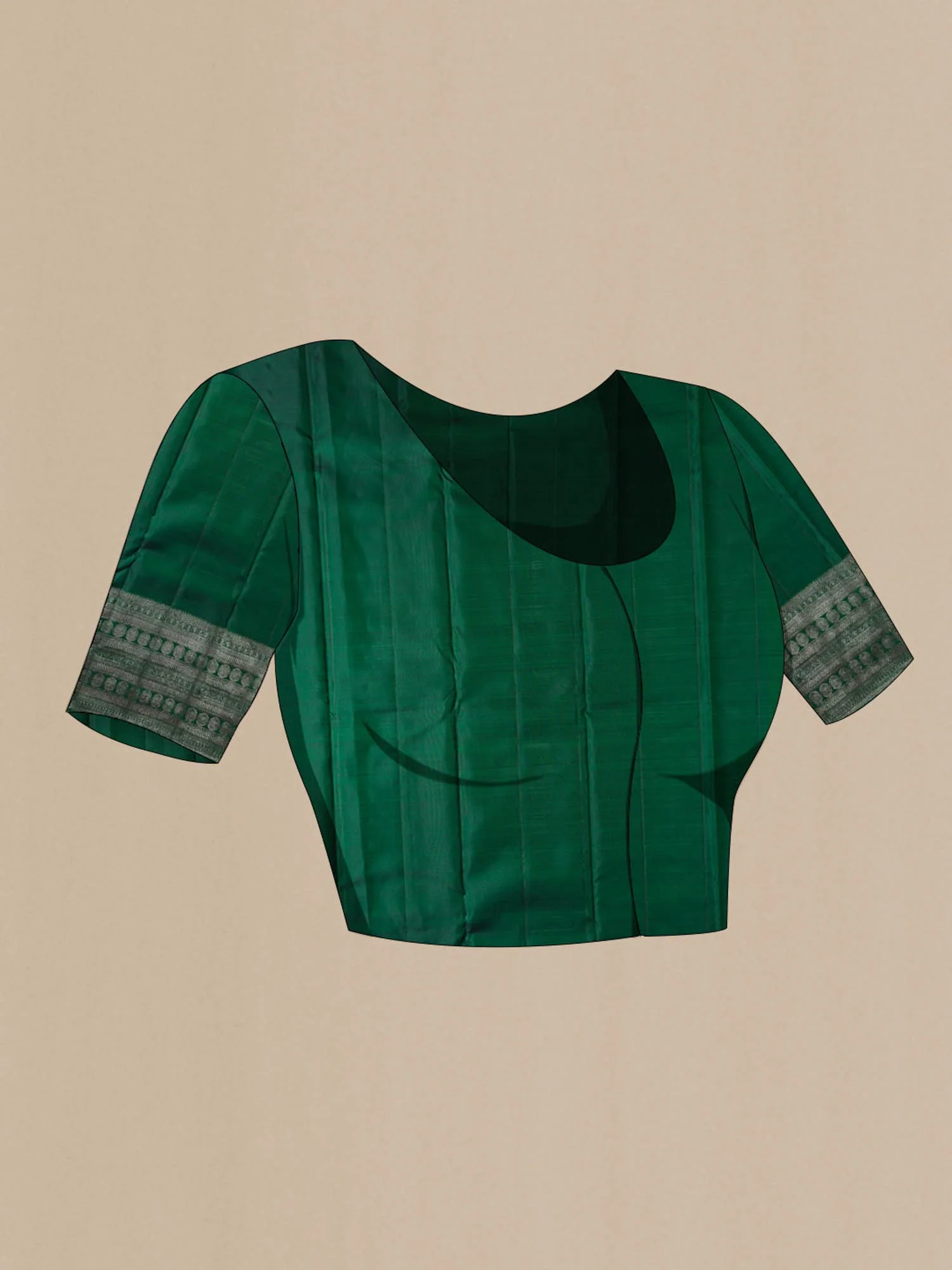 Bottle Green Kanchipuram Silk Saree - Image 7