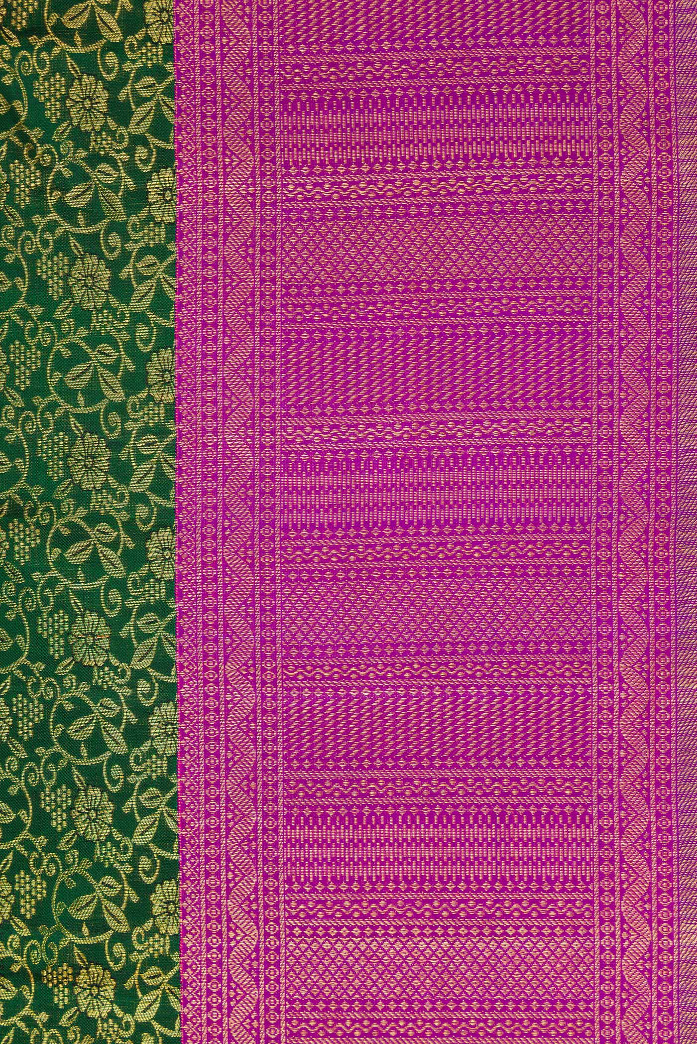 Bottle Green Kanchipuram Silk Saree - Image 3