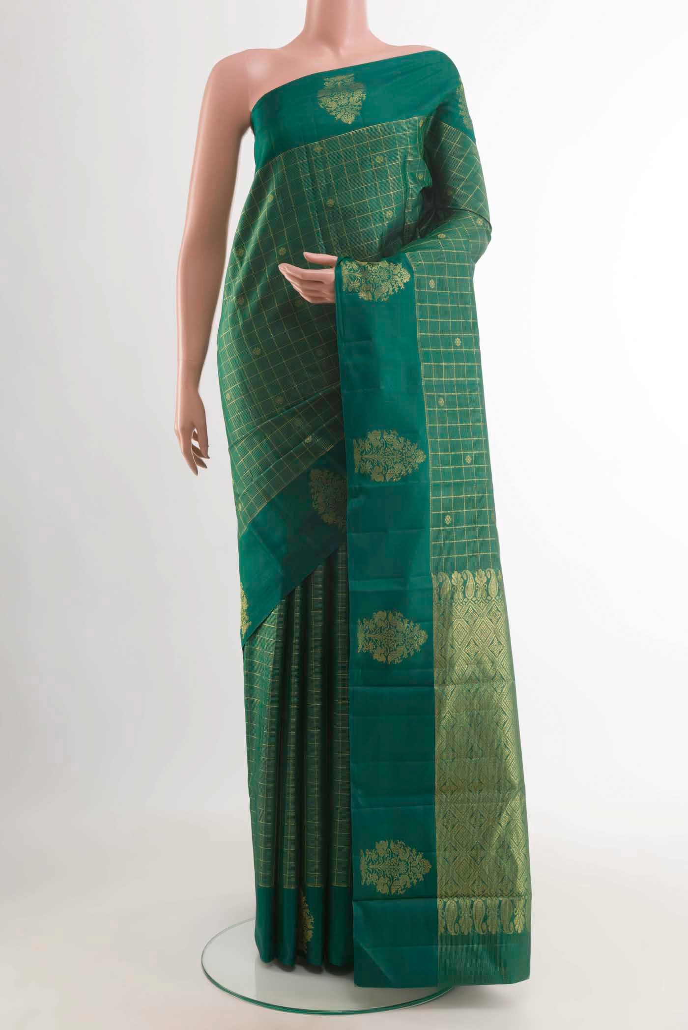 Bottle Green Kanjivaram Silk Saree