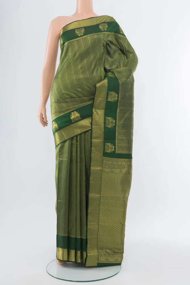 Bottle Green Kanjivaram Silk Saree