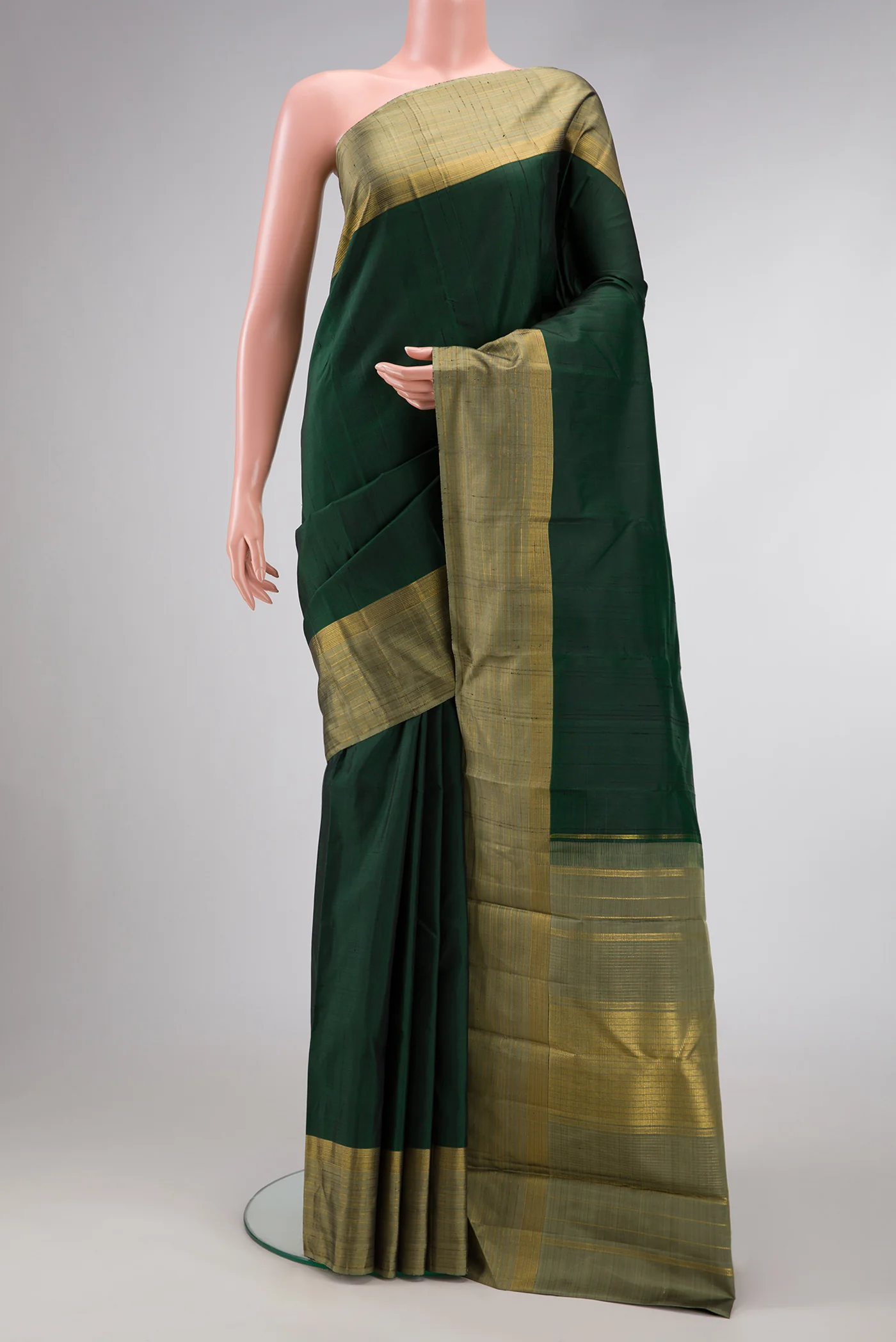 Bottle Green Kanjivaram Silk Saree