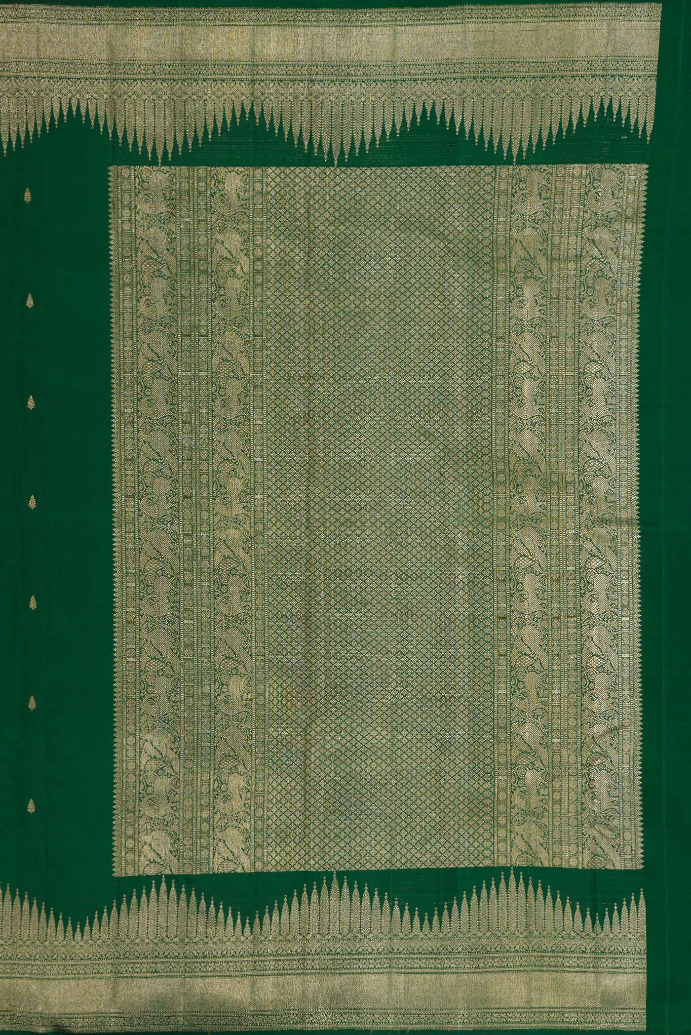 Bottle Green Kanjivaram Silk Saree - Image 7