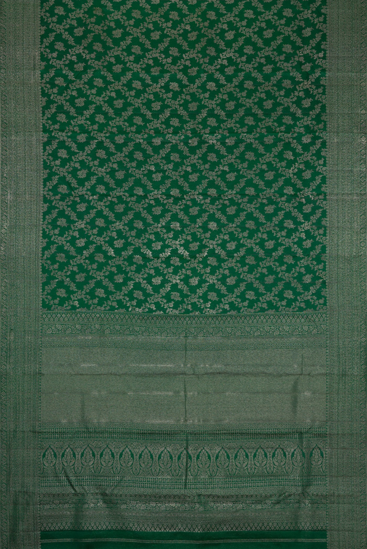 Bottle Green Kanjivaram Silk Saree - Image 6