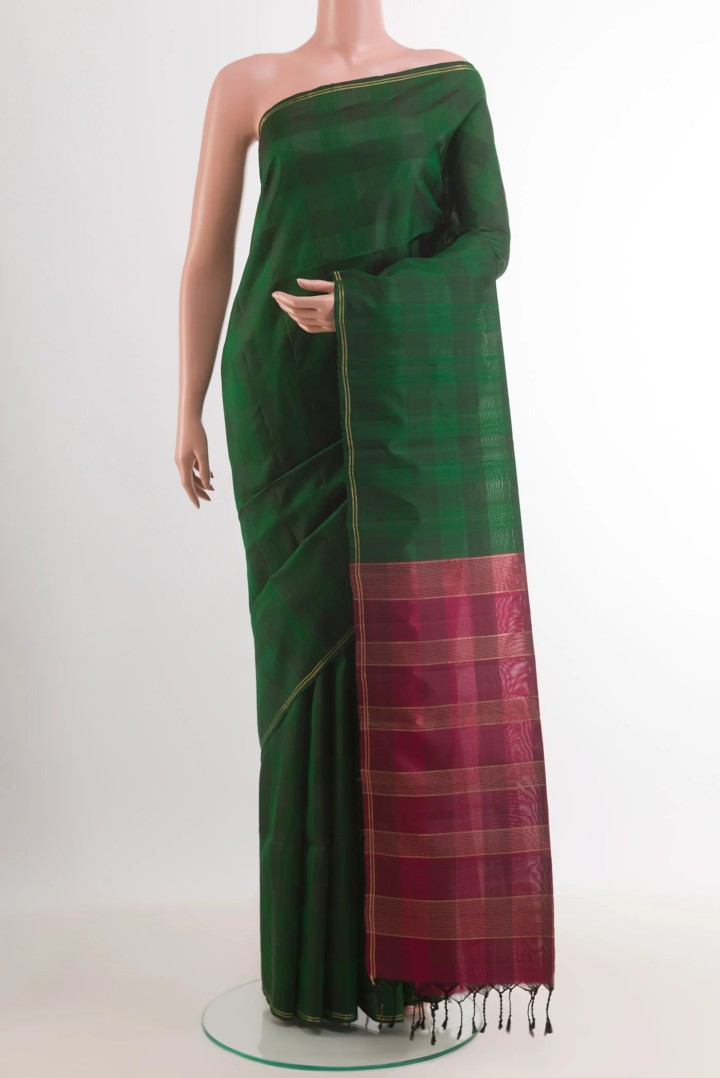 Bottle Green Soft Silk Saree
