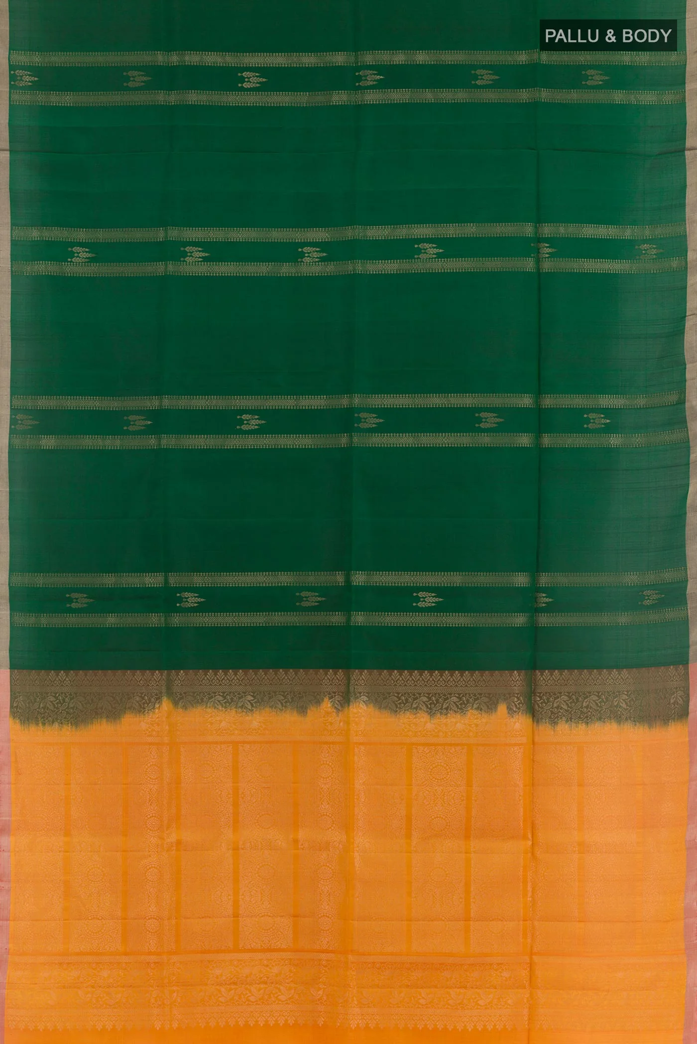 Bottle Green Soft Silk Saree - Image 3
