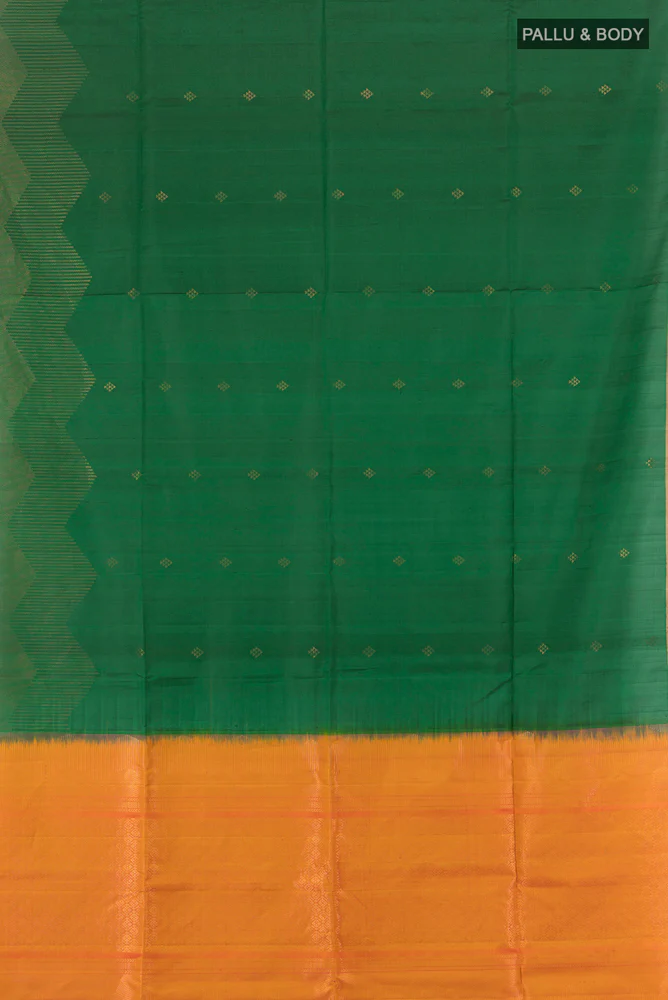 Green Soft Silk Saree - Image 5