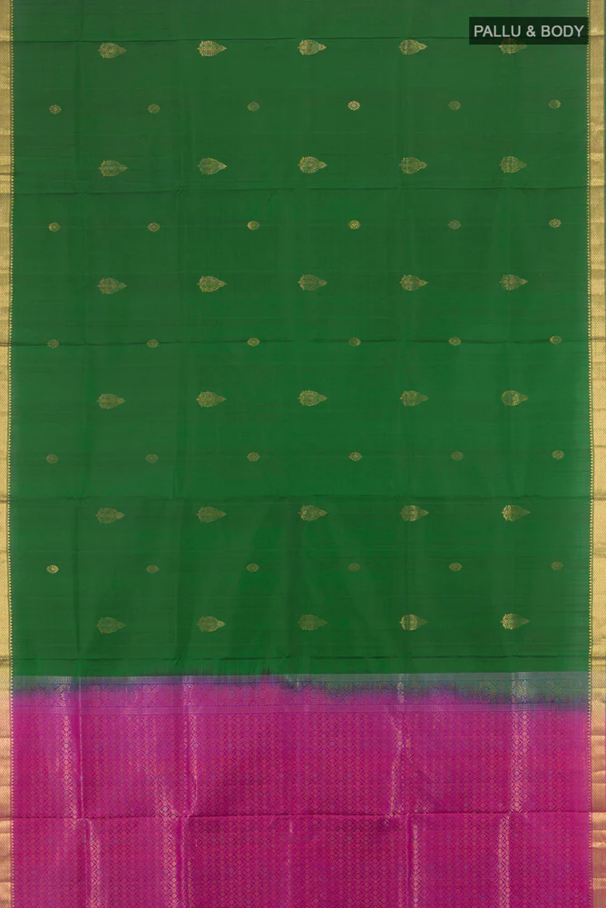 Green Soft Silk Saree - Image 5