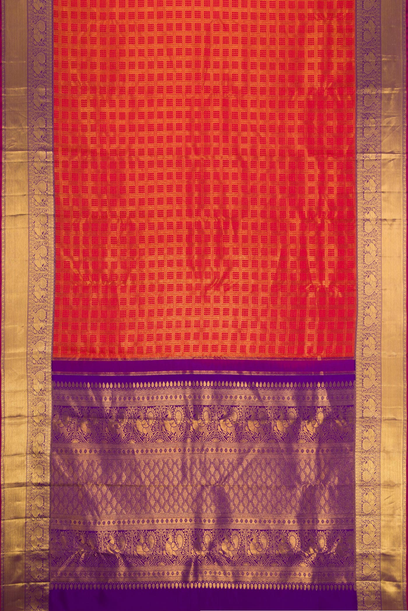 Red Kanchipuram Silk Saree - Image 6