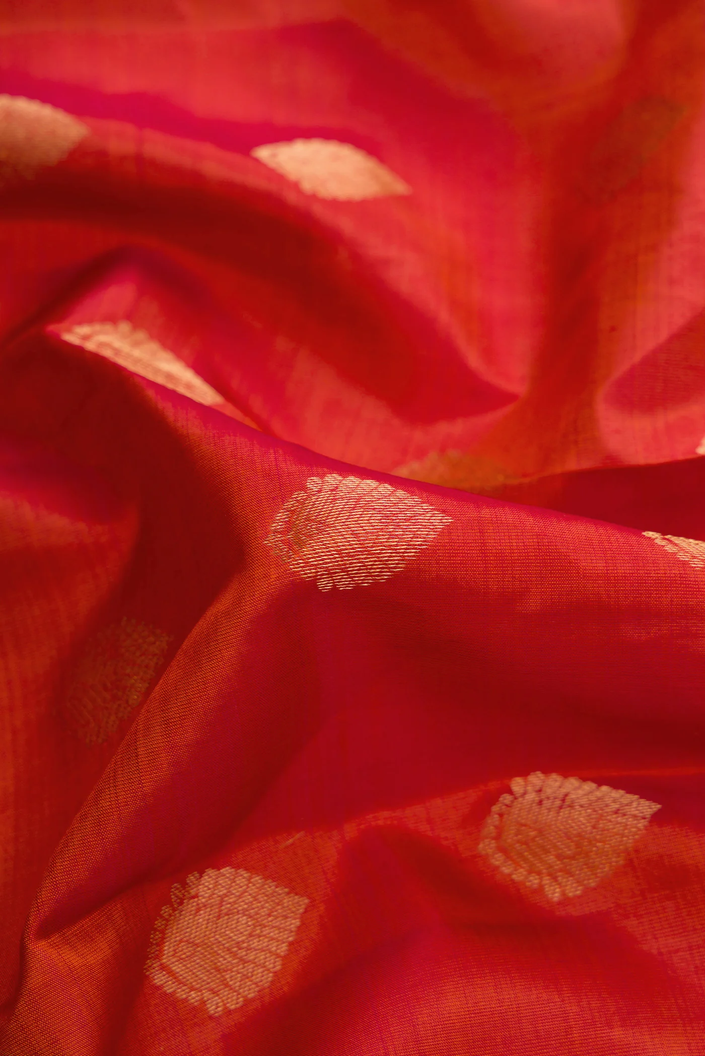 Brick Orange Kanchipuram Silk Saree - Image 2