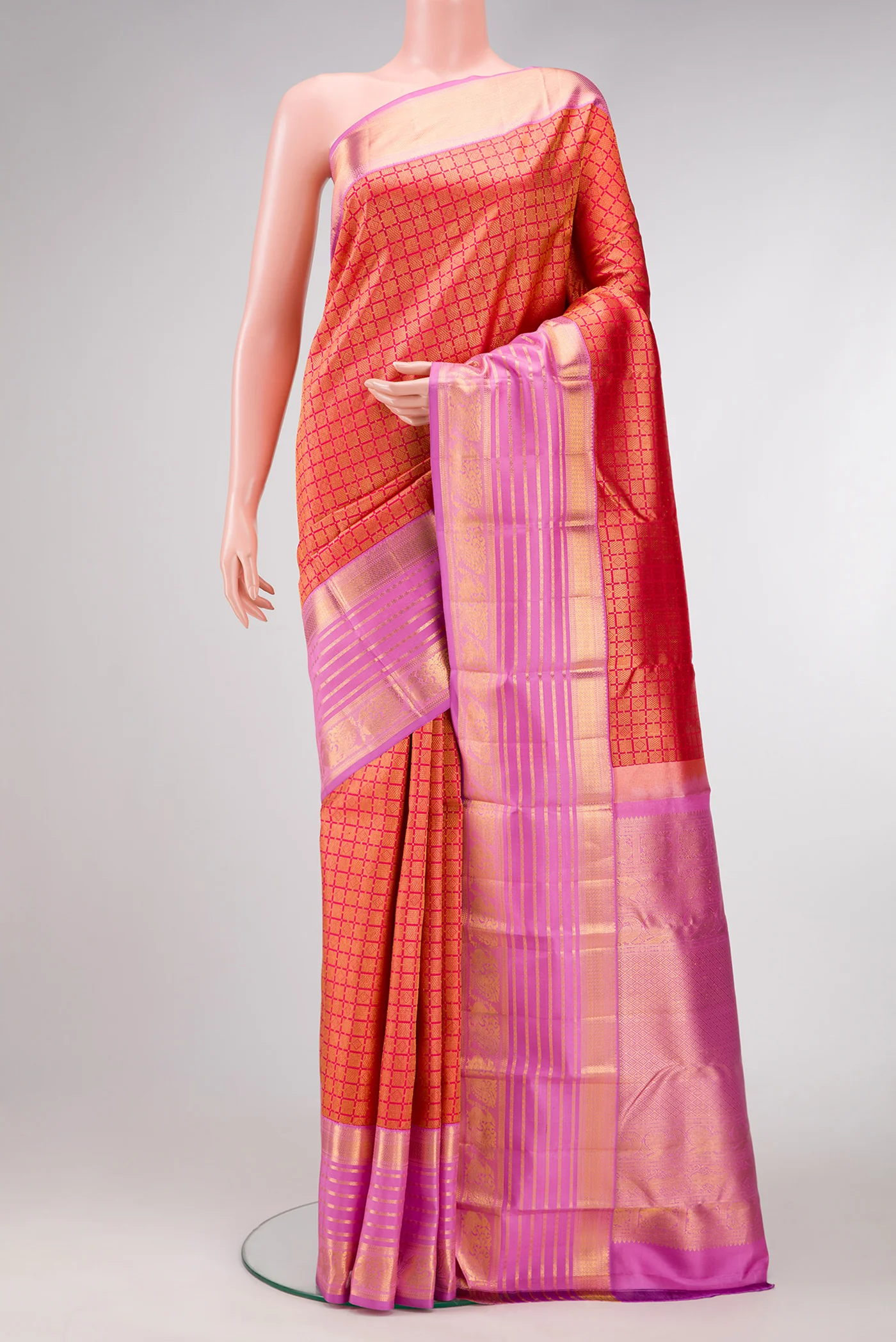 Pink Kanjivaram Silk Saree