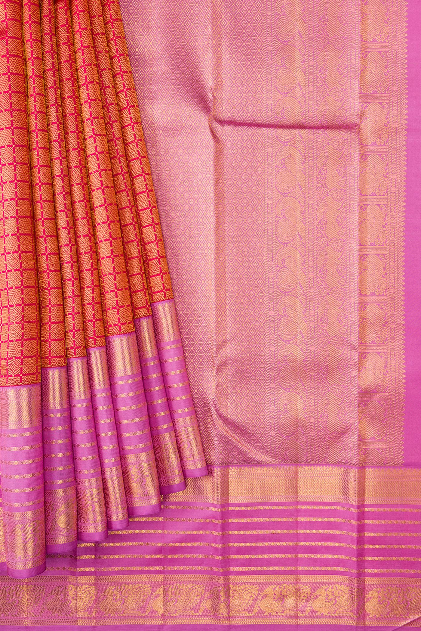 Pink Kanjivaram Silk Saree - Image 4