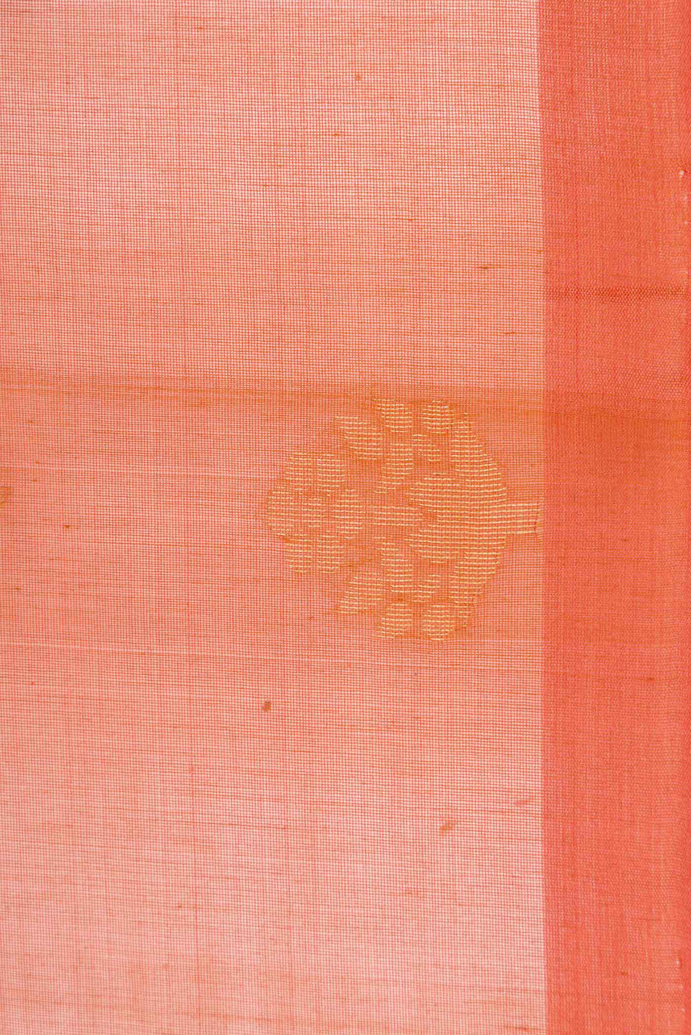 Brick Orange Dual Tone Silk Cotton Saree - Image 3