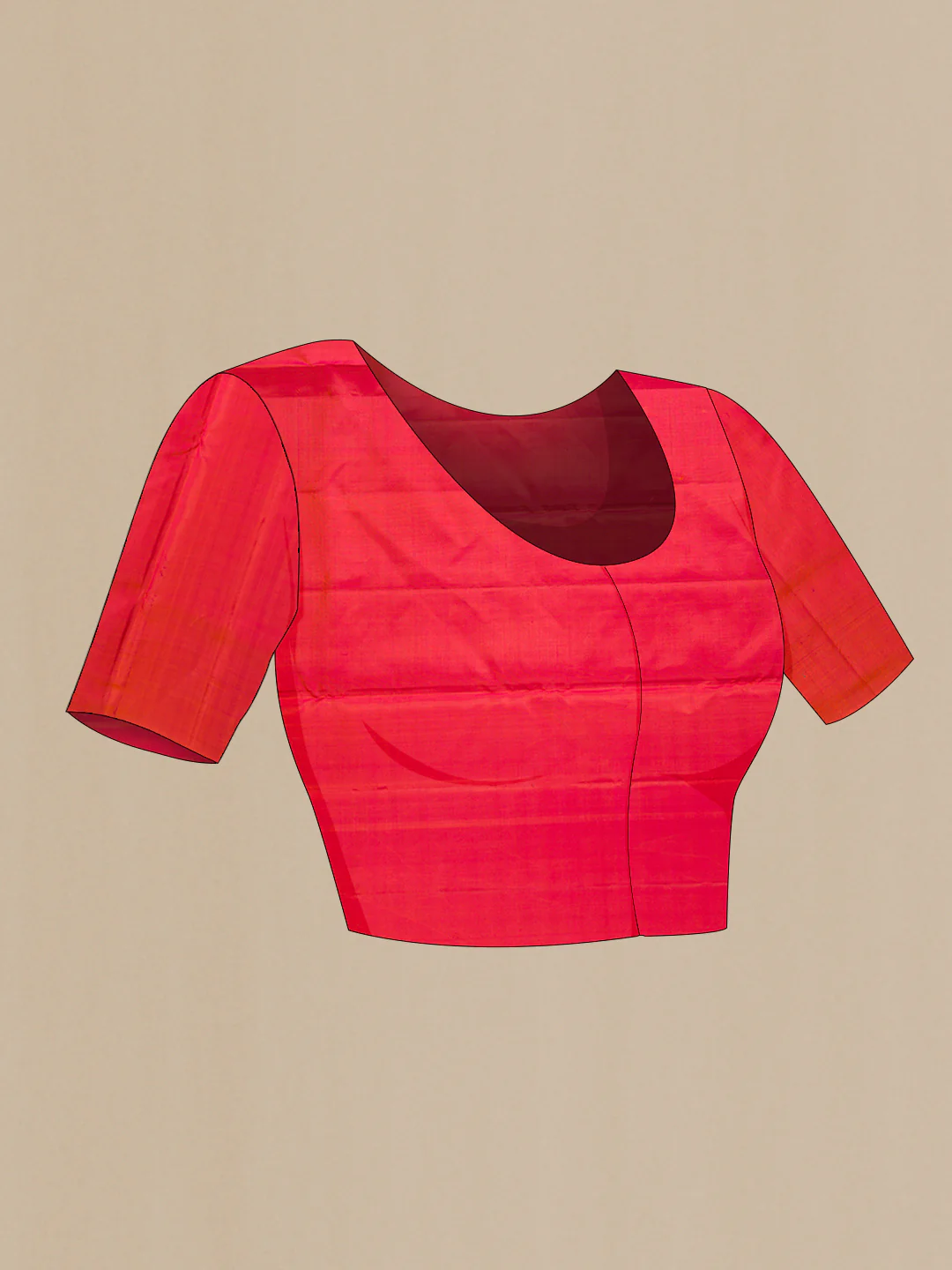 Orange with Pink Color Soft Silk Saree - Image 3