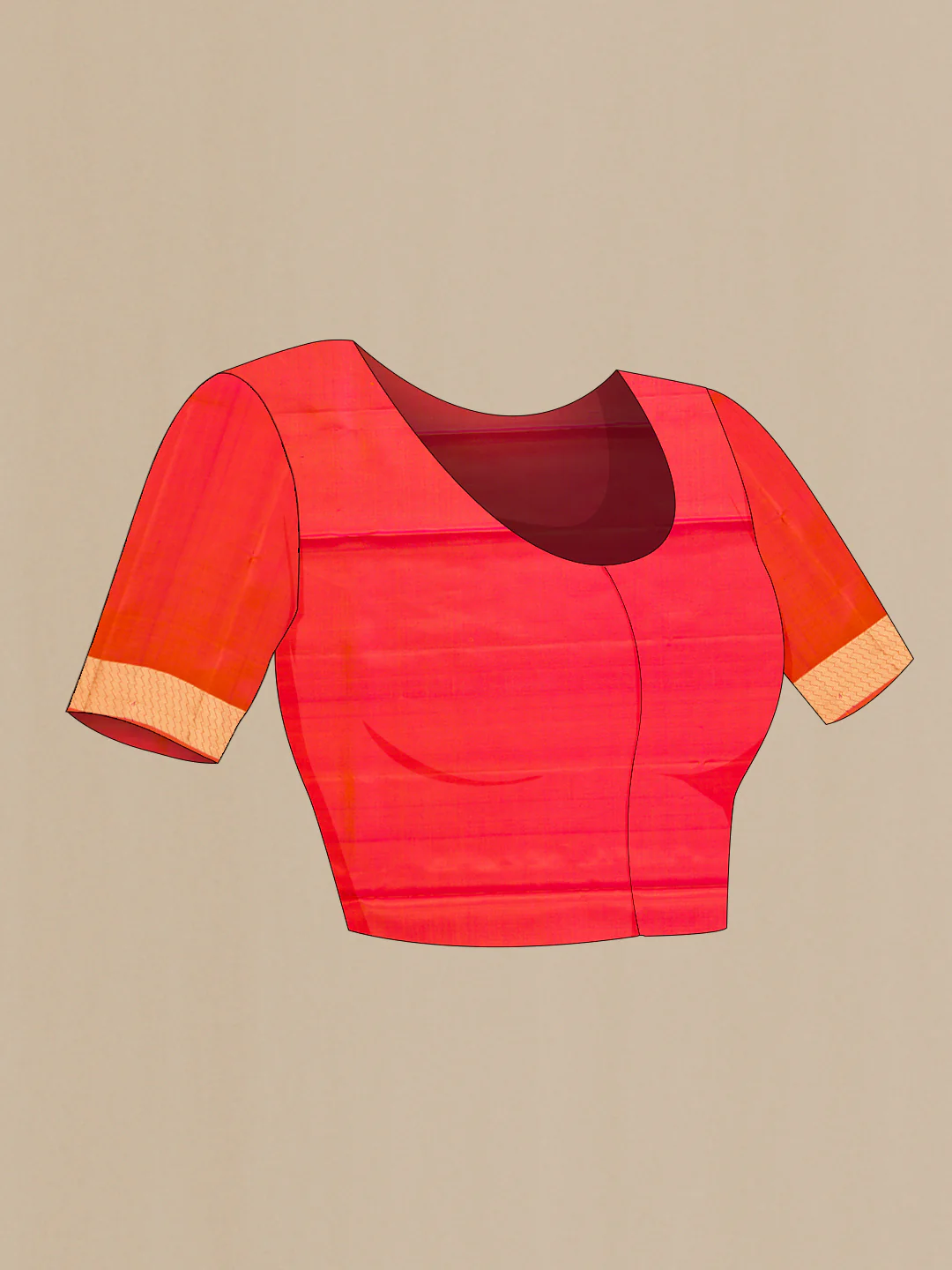 Pink with Orange Color Soft Silk Saree - Image 5