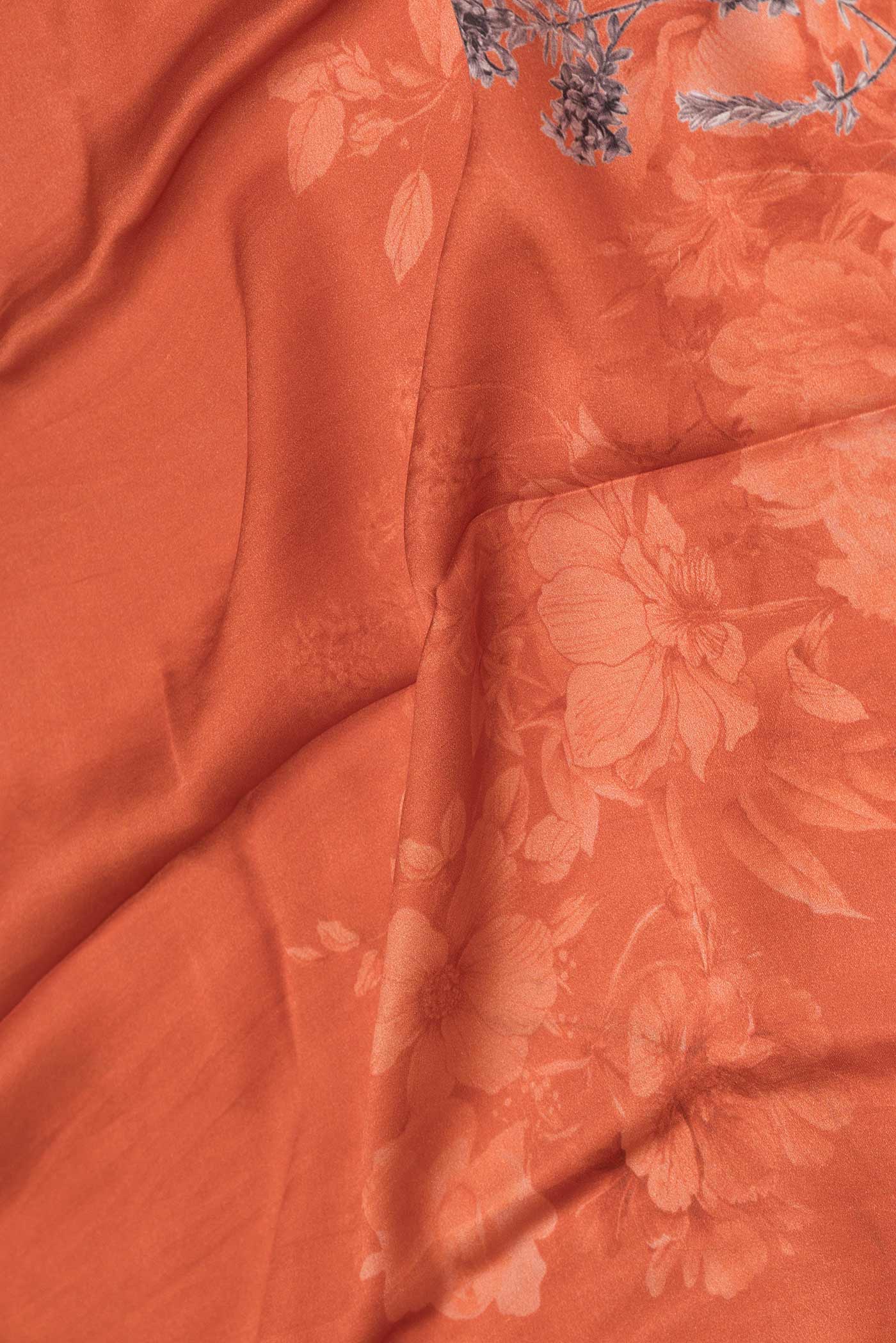 Rust Mysore Crepe Saree - Image 2