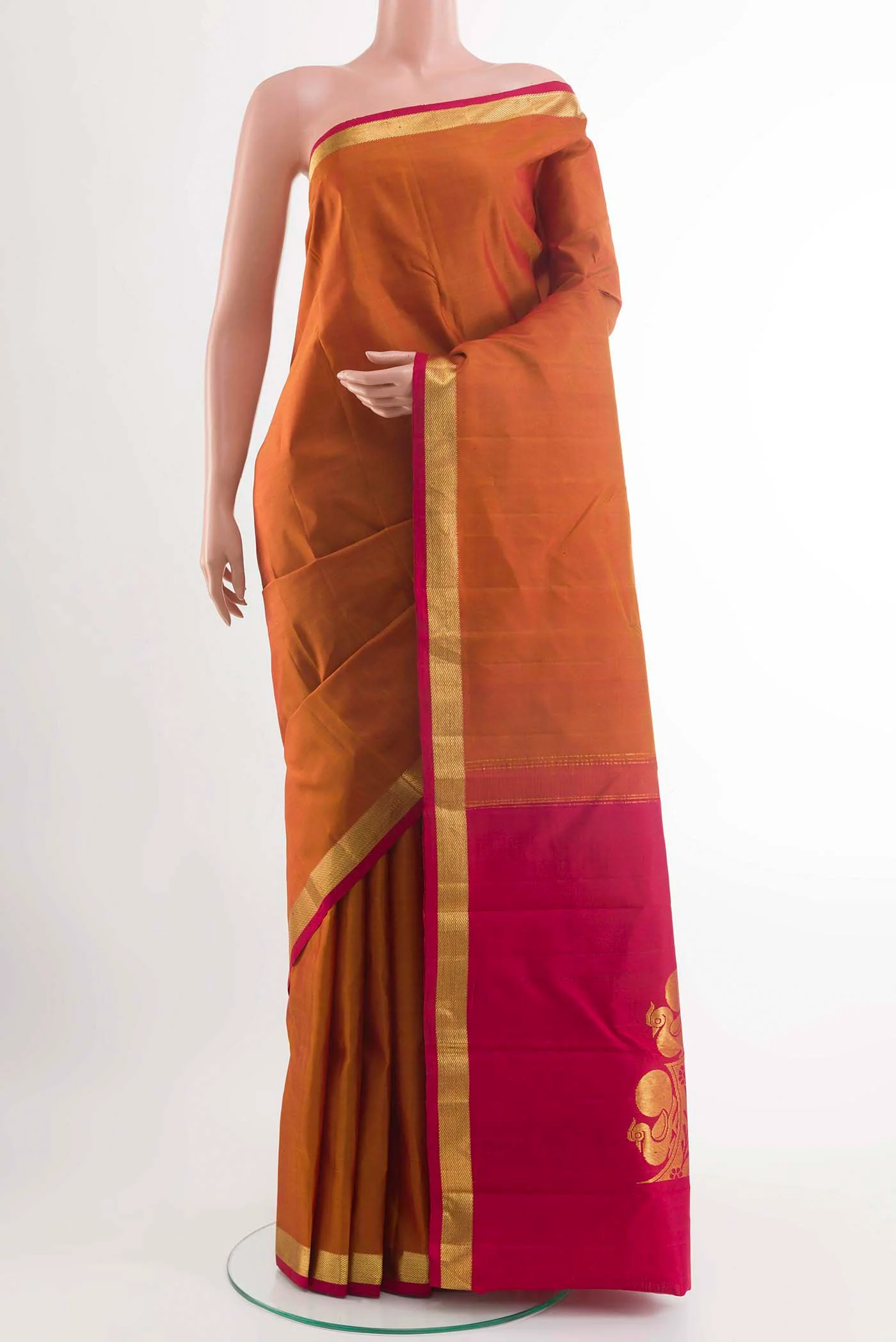 Mustard Kanchipuram Silk Saree