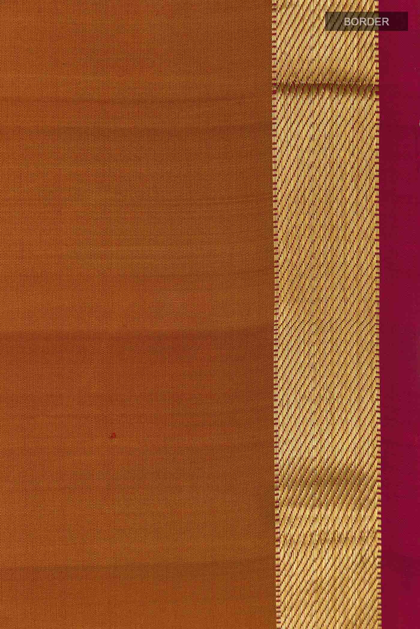 Mustard Kanchipuram Silk Saree - Image 3