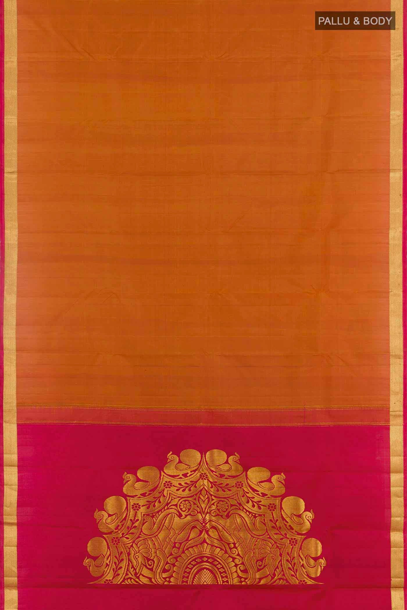 Mustard Kanchipuram Silk Saree - Image 6