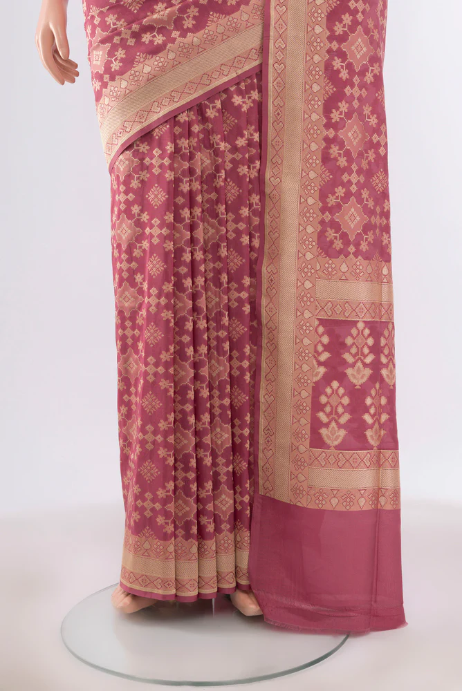 Mauve Banarasi Silk Saree - Image 3