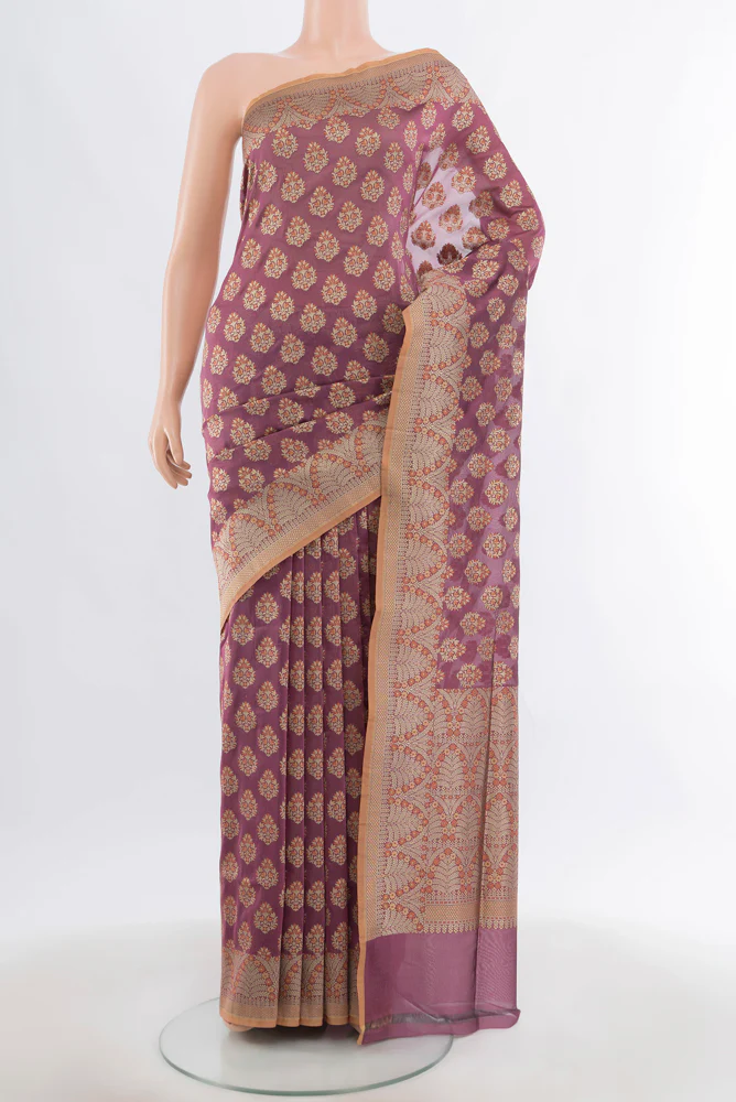 Mauve Banarasi Silk Saree