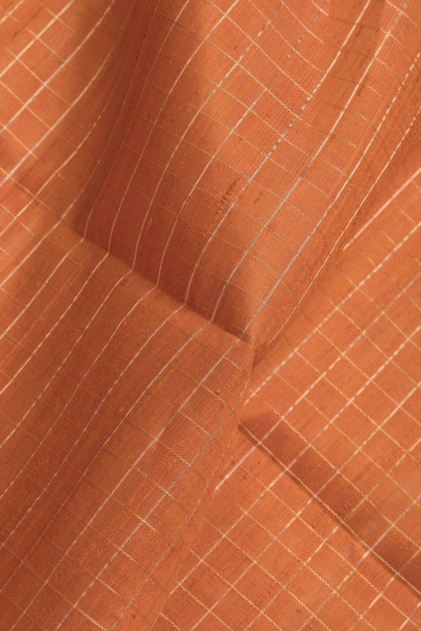 Rust Raw Silk Saree - Image 2