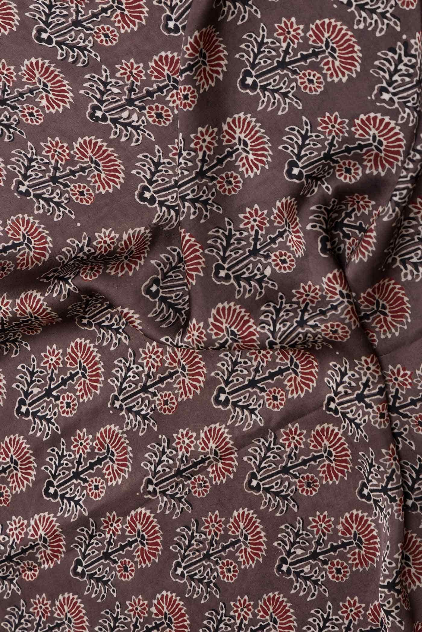 Bronze Dual Tone Satin Crepe Saree - Image 2