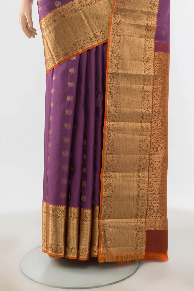 Violet Kanchipuram Silk Saree - Image 3